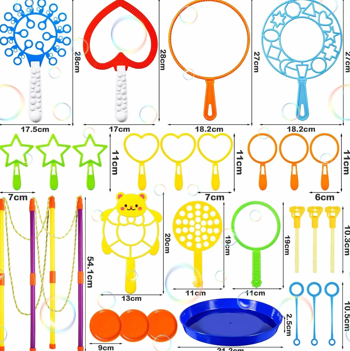 Kit de Pompas de Jabon, 28 Piezas Varita de Burbujas Juego de Pompas Gigantes de Jabón para Niños, Maquina de Burbujas para Juegos al Aire Libre para Niños, Playa, Picnic, Fiestas, Cumpleaños