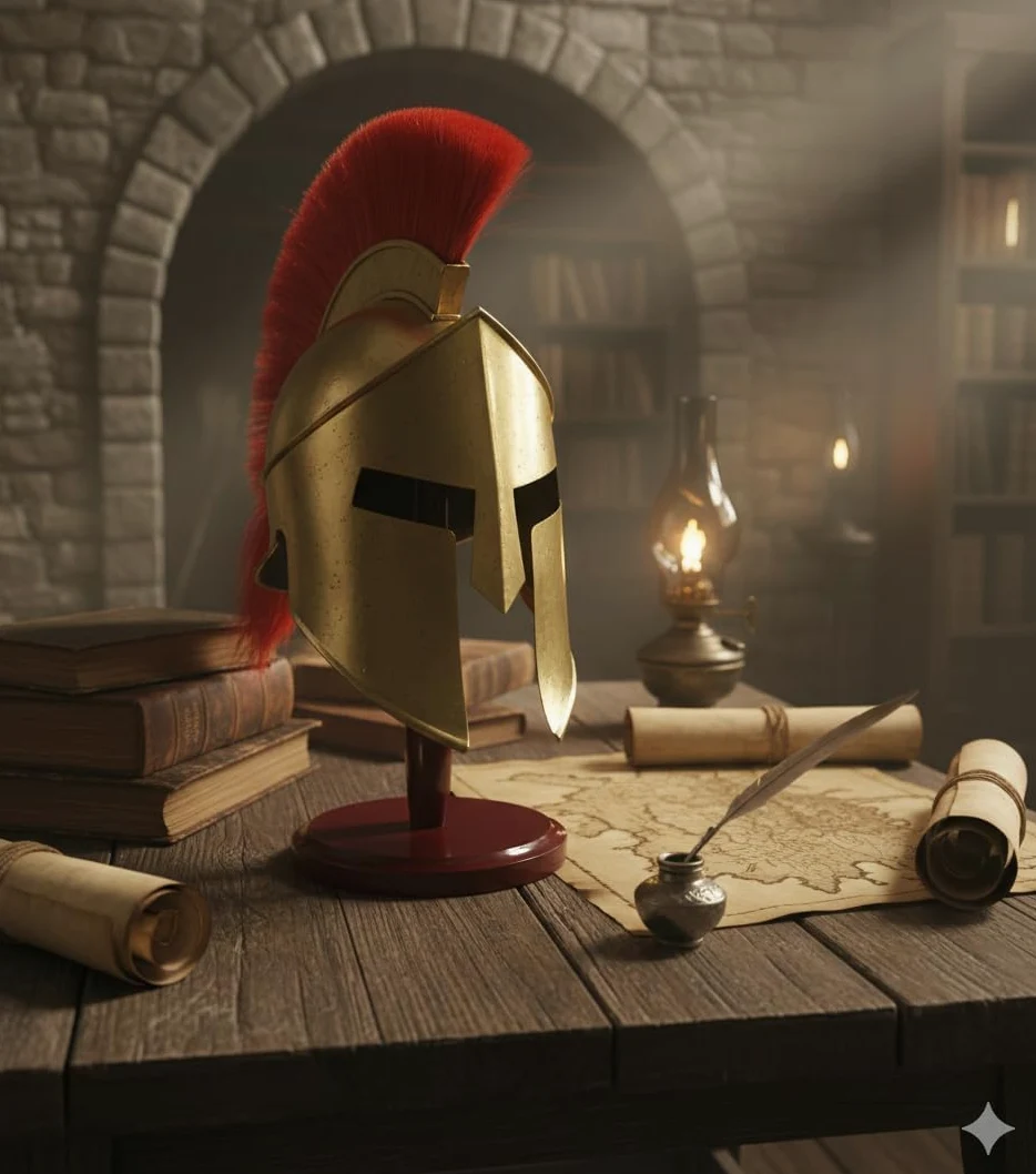 Nautical Replica Hub 300 King Leonidas - Casco de armadura (espartano), color rojo