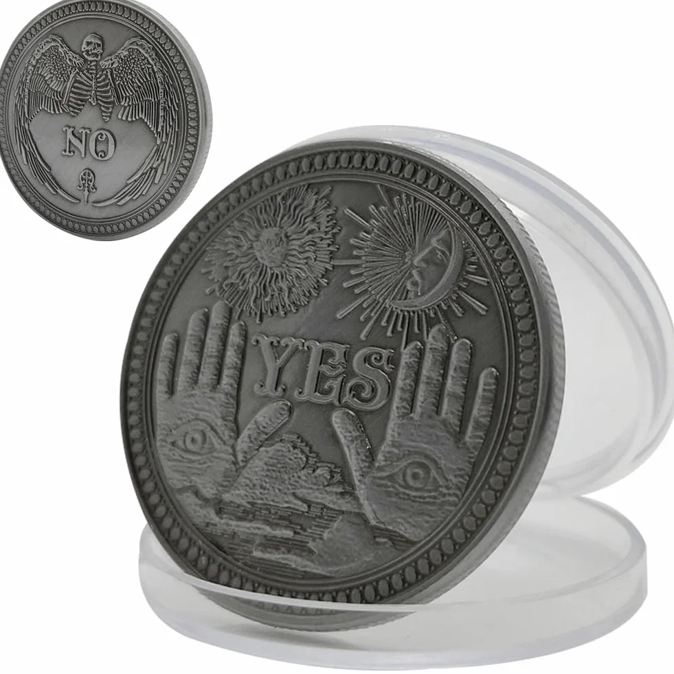 Patrón 1pc Sí No Desafío Cráneo De La Moneda, Estereoscópica Cobre Antiguo Recuerdo Colección De Moneda para Toss Game Collector