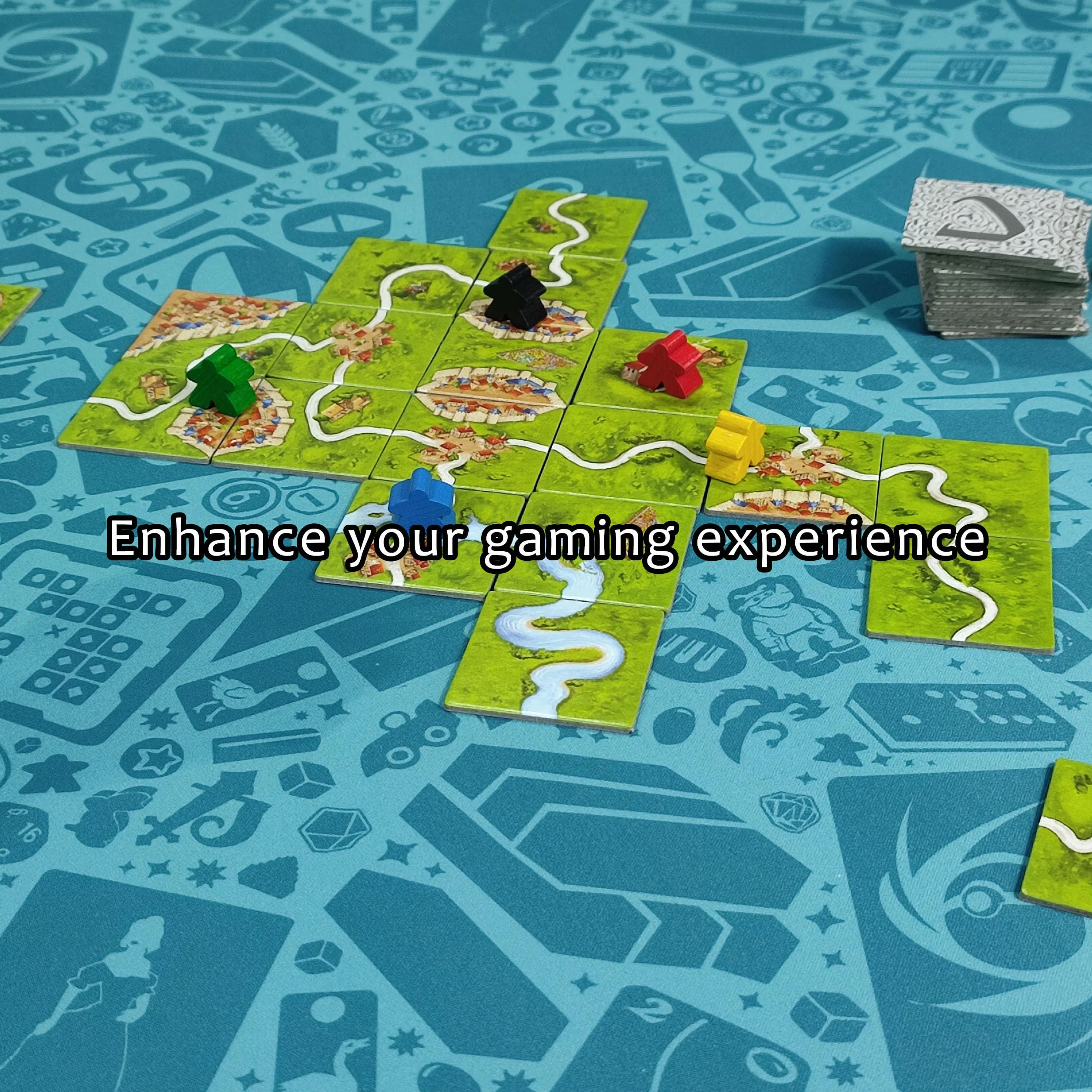 Neoprene Play Mat | Tapete especializado para Juegos de Mesa, Dados y Cartas | 140 x 80 cm | Impermeable, Antideslizante y Enrollable (Gaming (Blue))