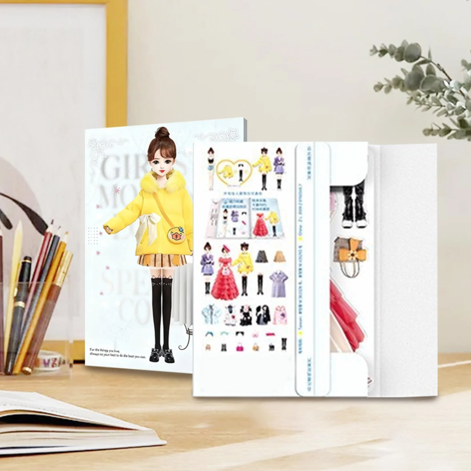Muñecas de vestir magnéticas para niñas. Muñecas de papel magnéticas a juego creativas que incluyen ropa de vestir, bolsos, zapatos, juguetes para juego de imitación para niños mayores de 3 años..