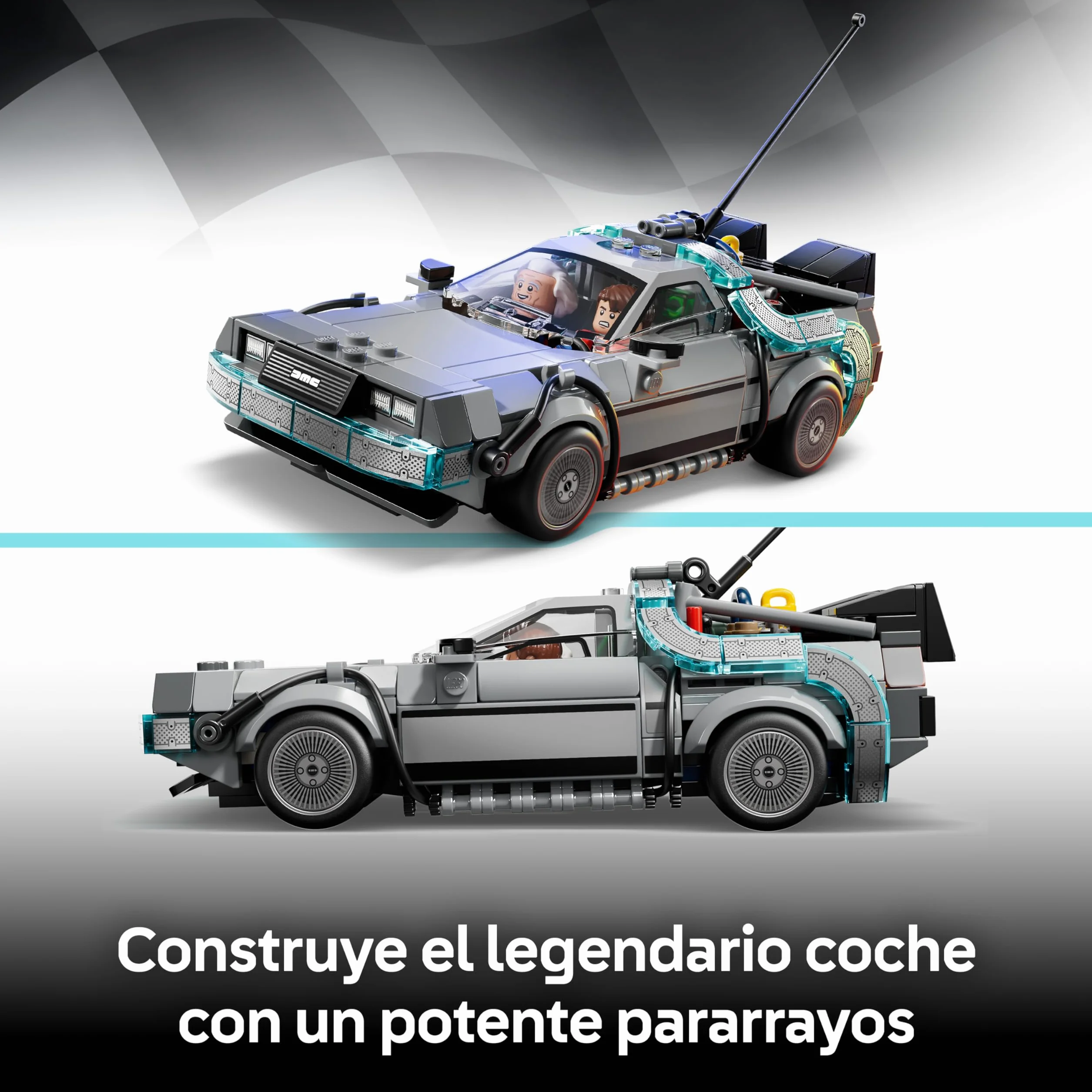 LEGO Speed Champions Máquina del Tiempo de Regreso al Futuro - Maqueta de Coche de Juguete con Minifiguras de Marty McFly y Doc Brown - Regalo para Niños y Niñas de 9+ Años y Fans de la Película 77256