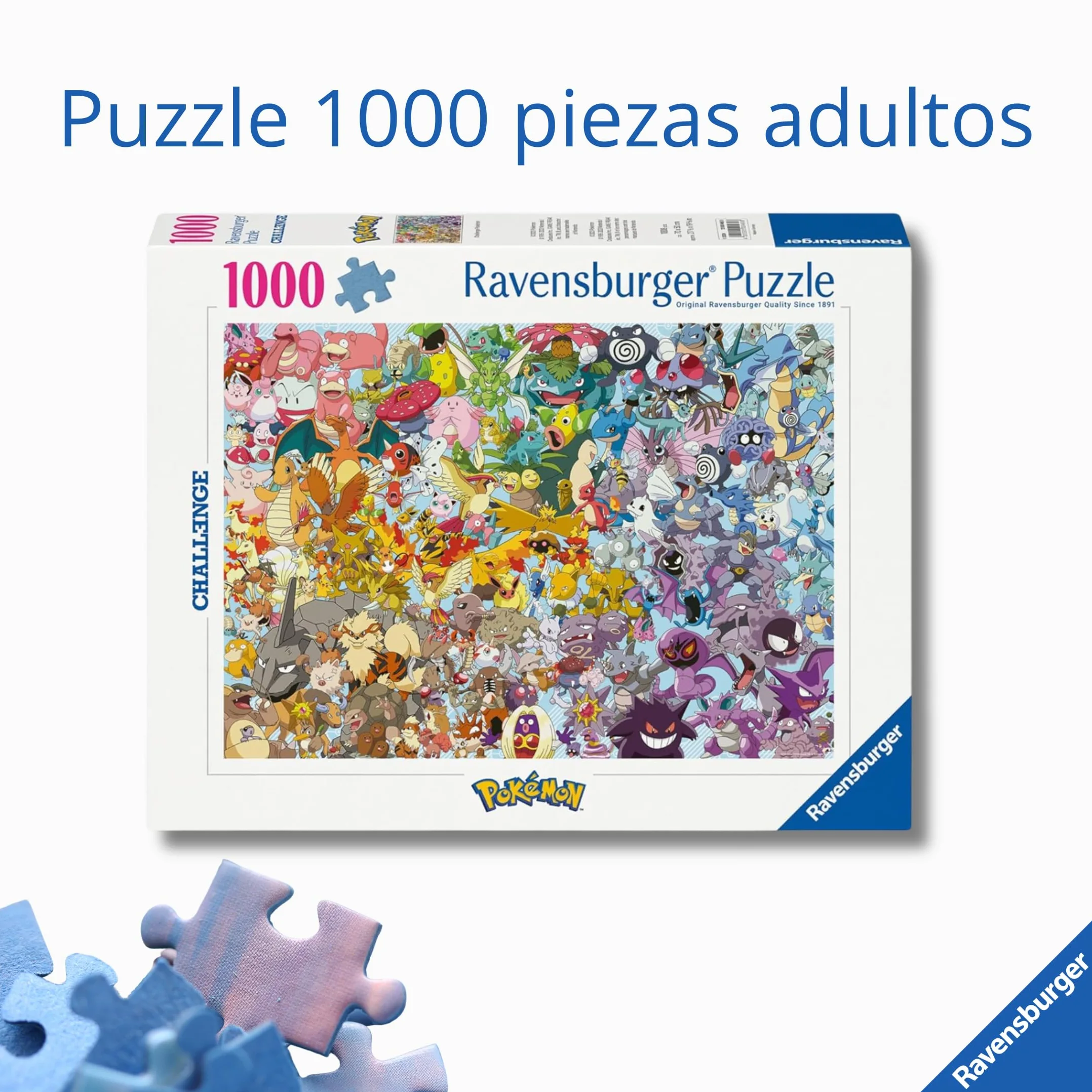Ravensburger Puzzle Pokemon Challenge 1000 Piezas 70x50 Cm Rompecabezas Adultos