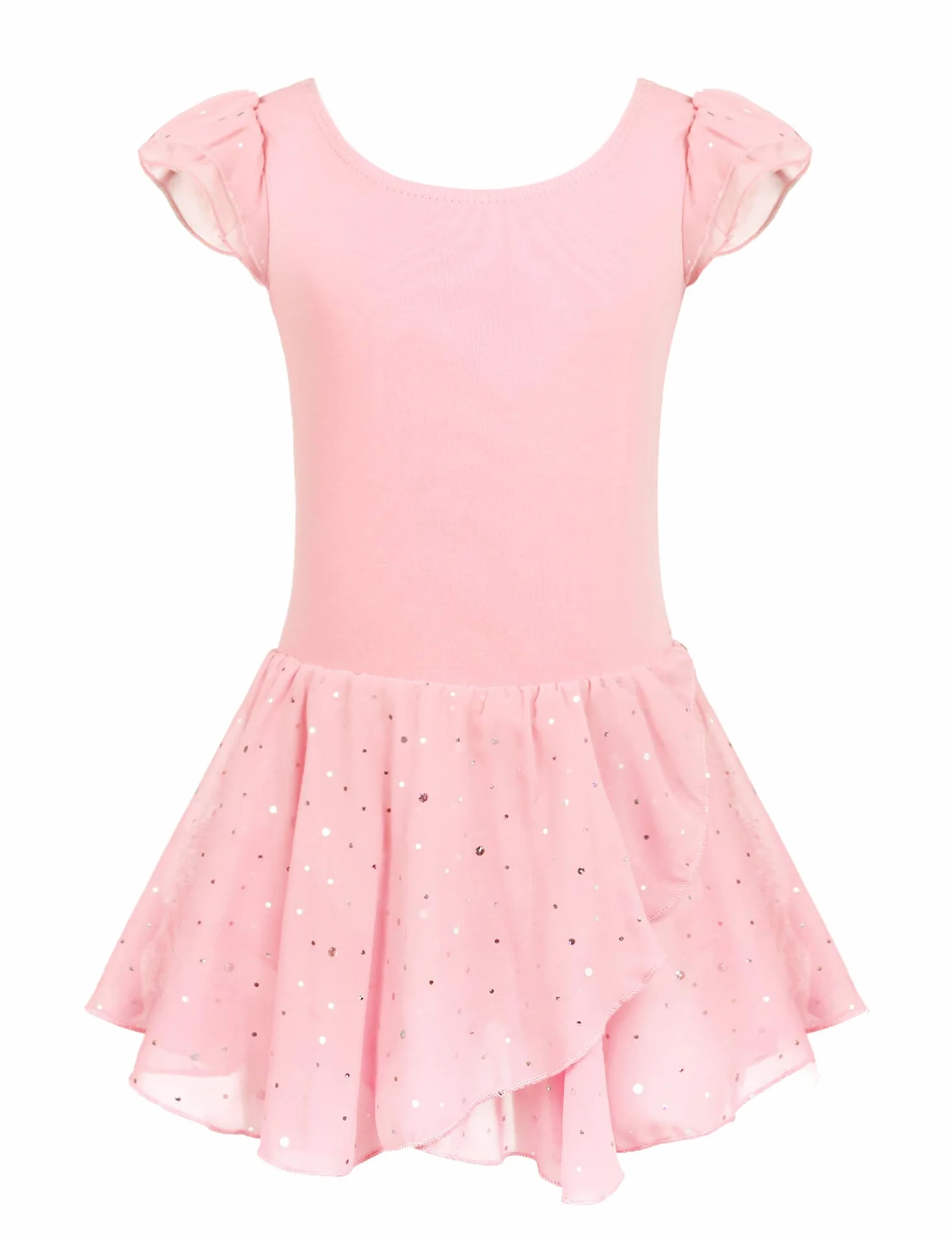 Trudge Ropa de Ballet para Niñas - Vestido Manga Corta de Algodón con Leotardo y Falda Tutú