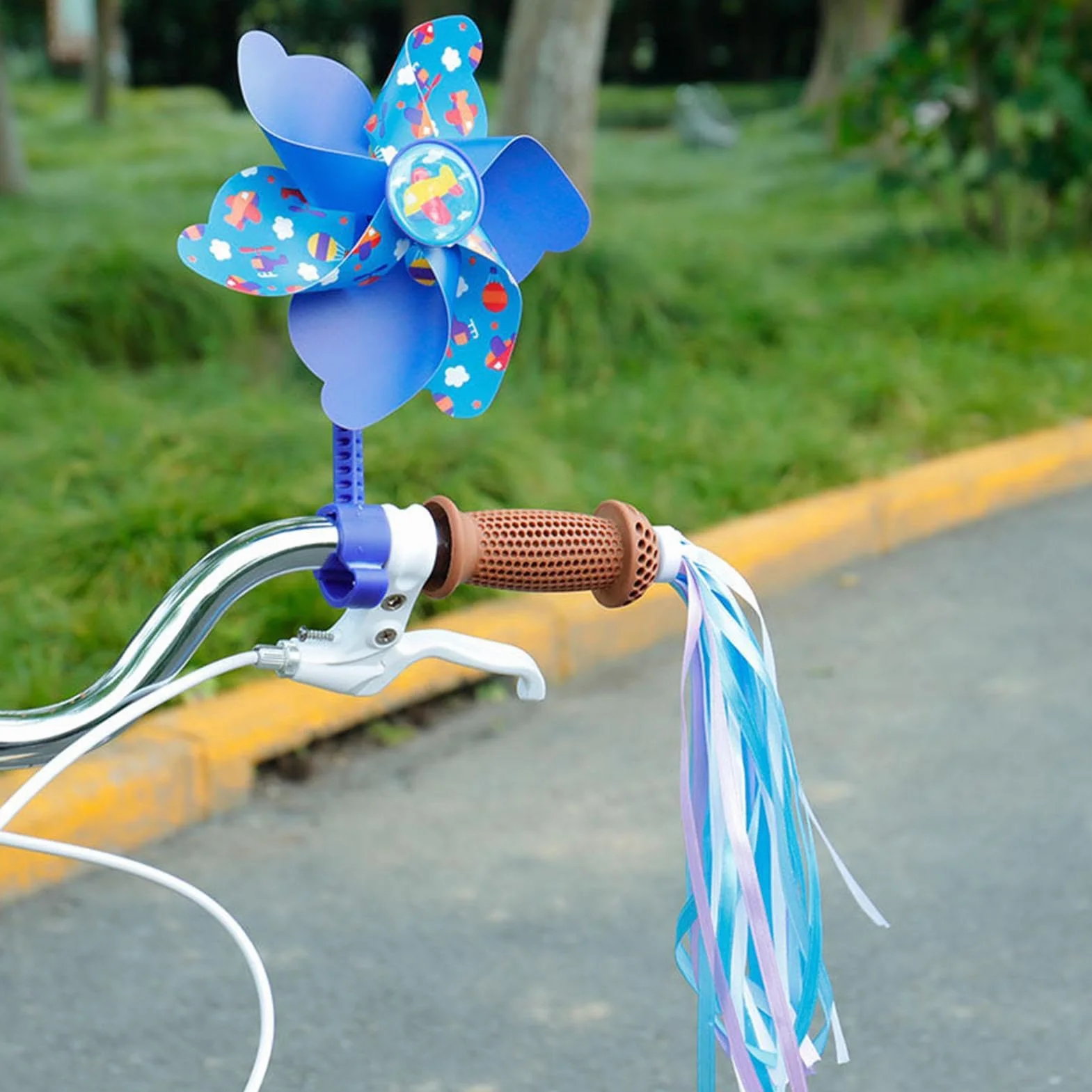 Molinillo de viento para bicicleta infantil, molino de viento, manillar de bicicleta para niños, rueda de pinwheel, resistente a los rayos UV y a la intemperie, decoración de molinos de viento de