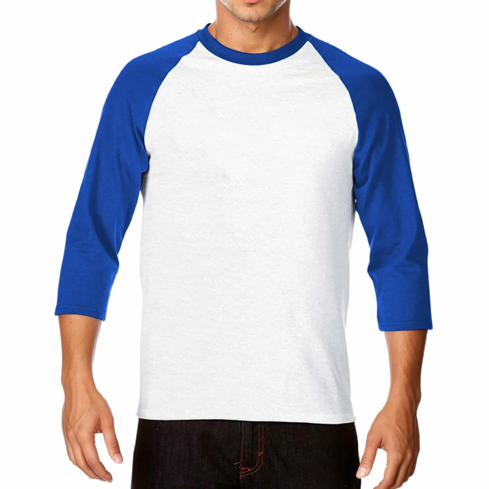 Camiseta de manga larga para hombre algodón cuello redondo transpirable entrenamiento al aire libre
