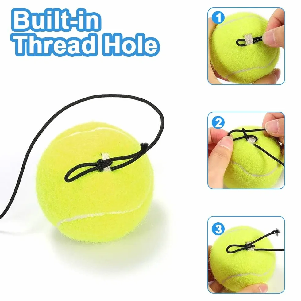 APOMOONS Pelota de tenis con cuerda para entrenamiento, 2 pelotas de rebote