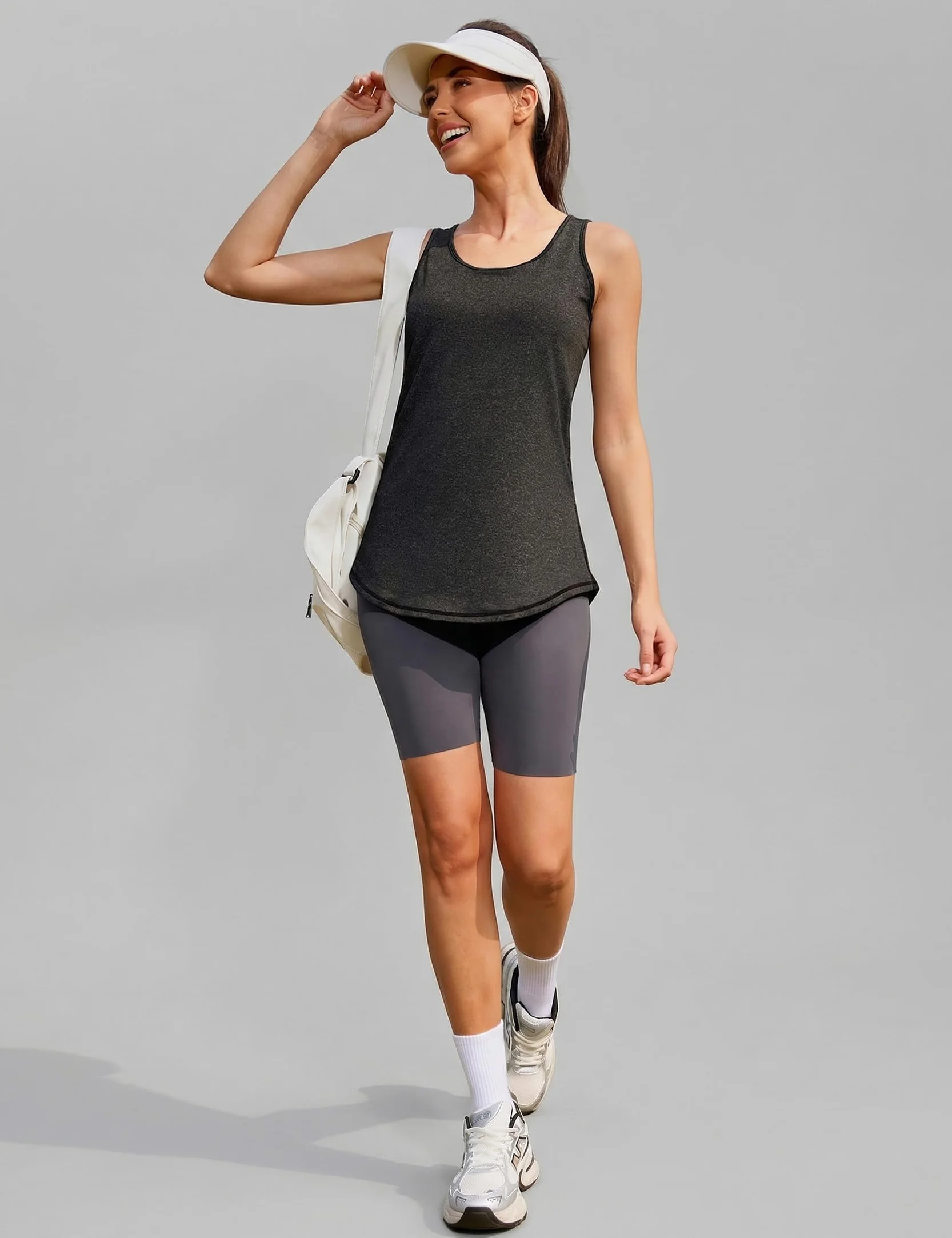 Camiseta sin Mangas de Fitness para Mujer Espalda de Malla Chaleco Deportivo Yoga Tops Tirantes para Correr