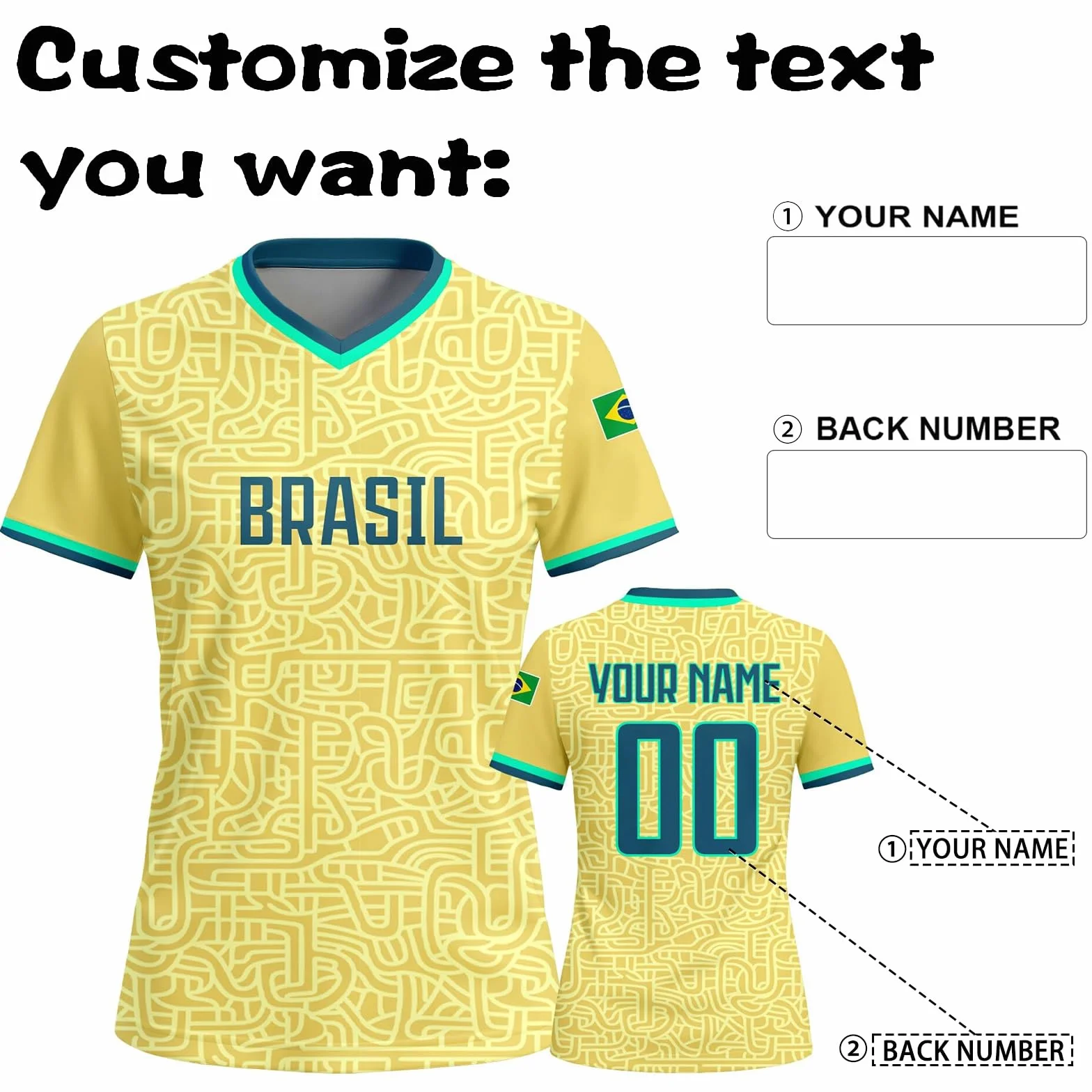 Camiseta Personalizada Copa Mundial 2026 Manga Corta Nombre Número 18 Tonos Regalo Fútbol