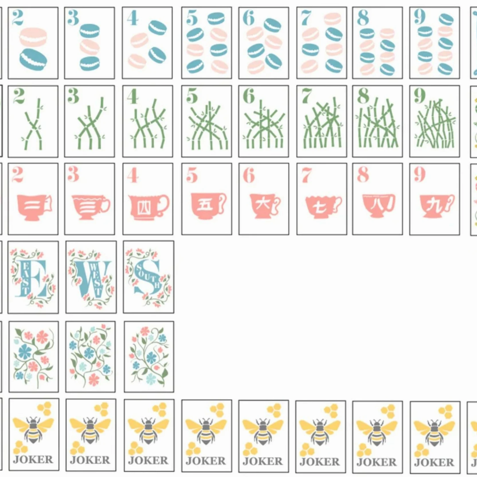 Genérico Juego de Mahjong, Juego de Azulejos de Mahjong de múltiples Temas con Bolsa de Transporte, Dados