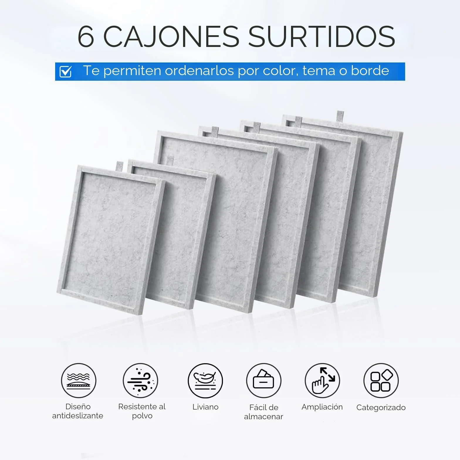 1000 Piezas Mesa de Rompecabezas con 6 Cajones, Mesa de Puzle Portátil, Puzzle Board de Fieltro Ligero, Rompecabezas de Caballete para Niños y Adultos (Gris)