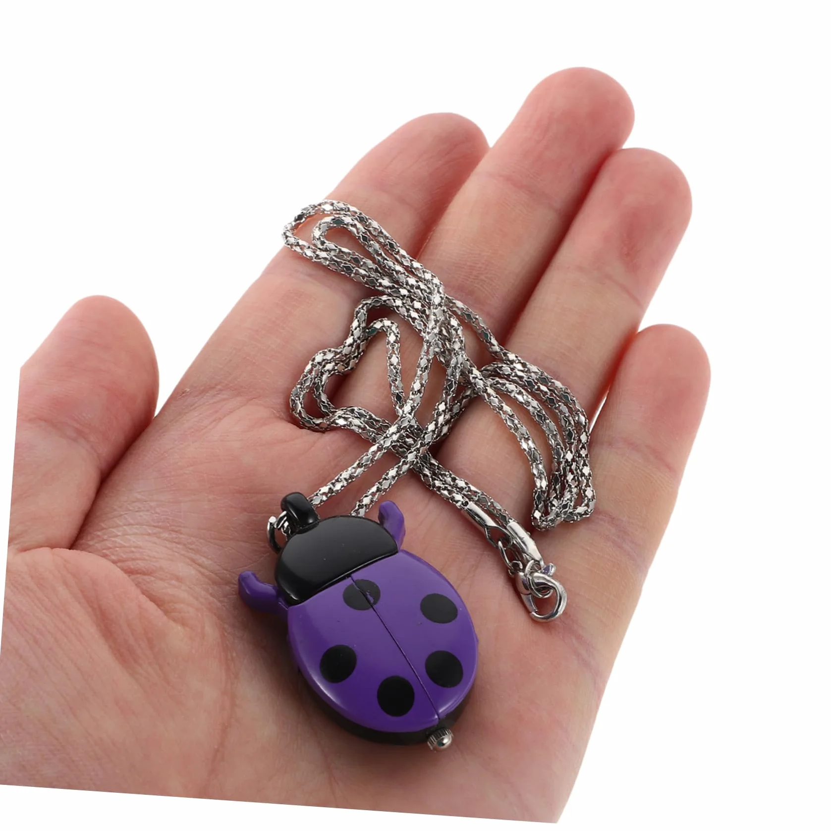 Reloj de Bolsillo Mariquita Púrpura Aleación Cristal Cronometraje Preciso Cosplay