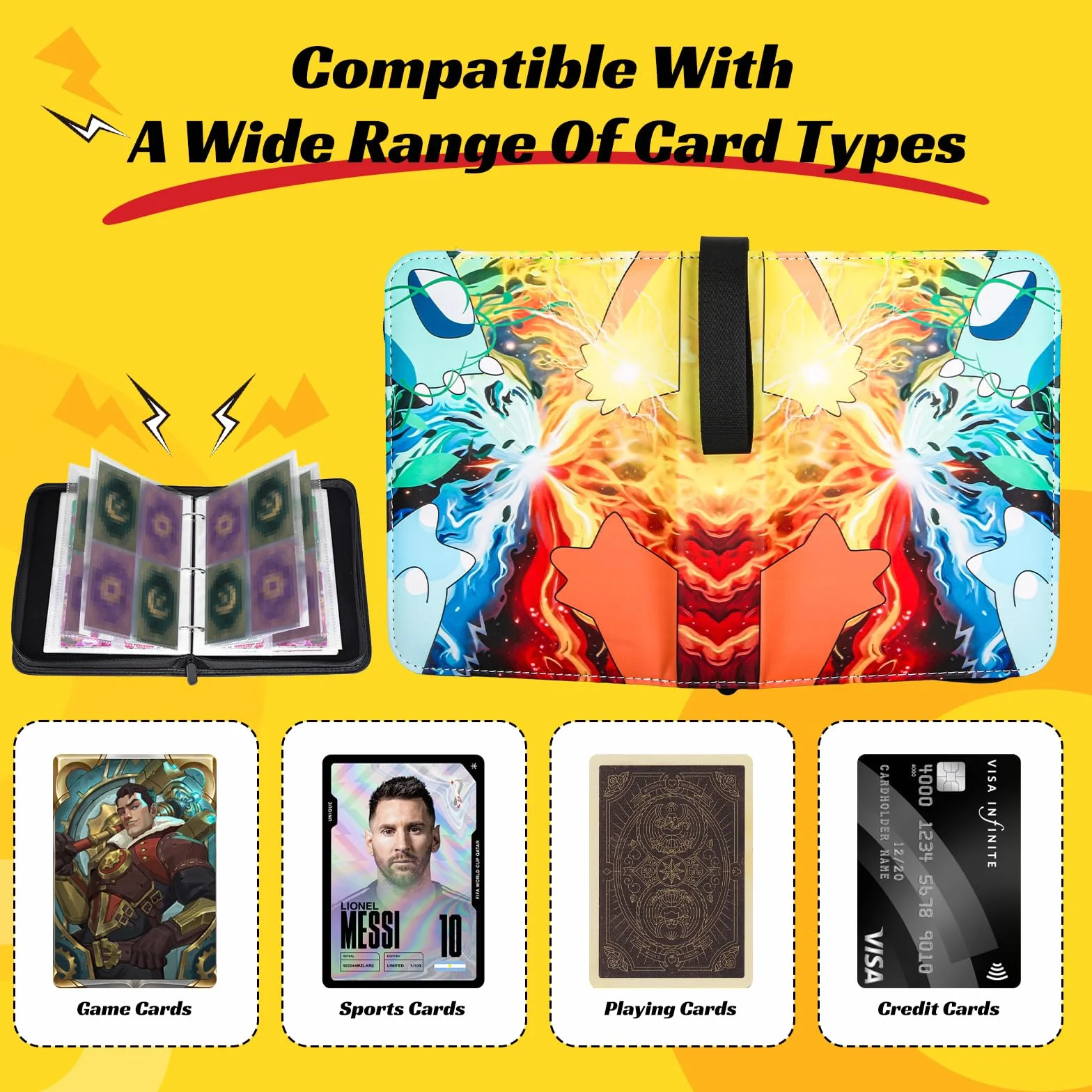 Album Para Cartas, 440 Álbum Colección, 55 Páginas Álbum de Cartas Coleccionables, Carpeta Cartas Transparente
