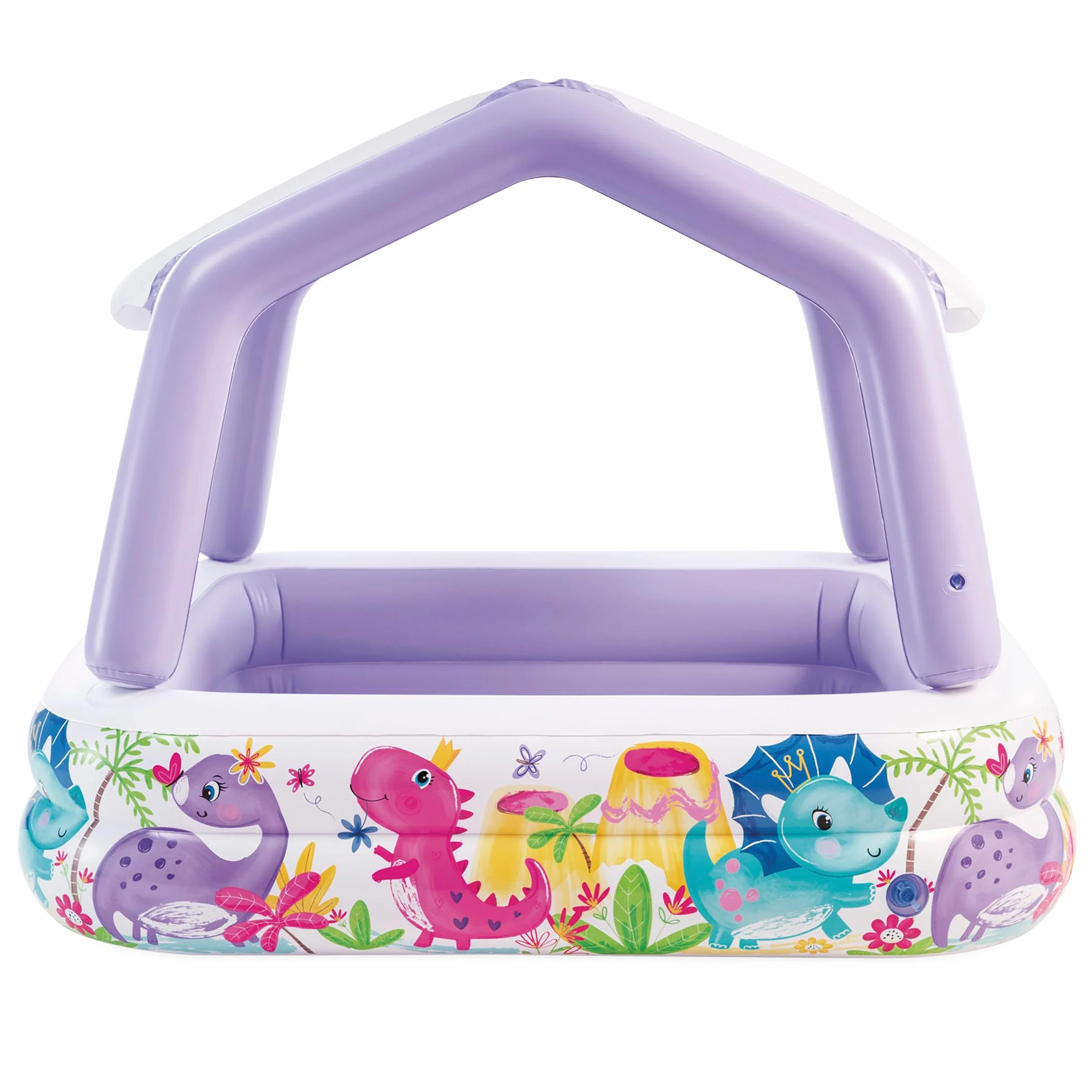 Intex Piscina Hinchable Infantil, 157x157x122 cm, 295 litros, con toldo Desmontable, Diseño acuático, Tapón de desagüe, Uso Exterior, Vinilo Resistente, Parche de reparación Incluido, +2 años (57470)