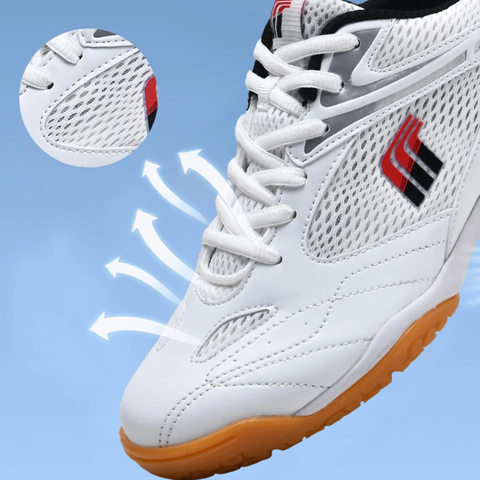 JiuQing Zapatillas De Tenis De Mesa Hombre Bádminton Mujer Antideslizantes Ligeras Interior