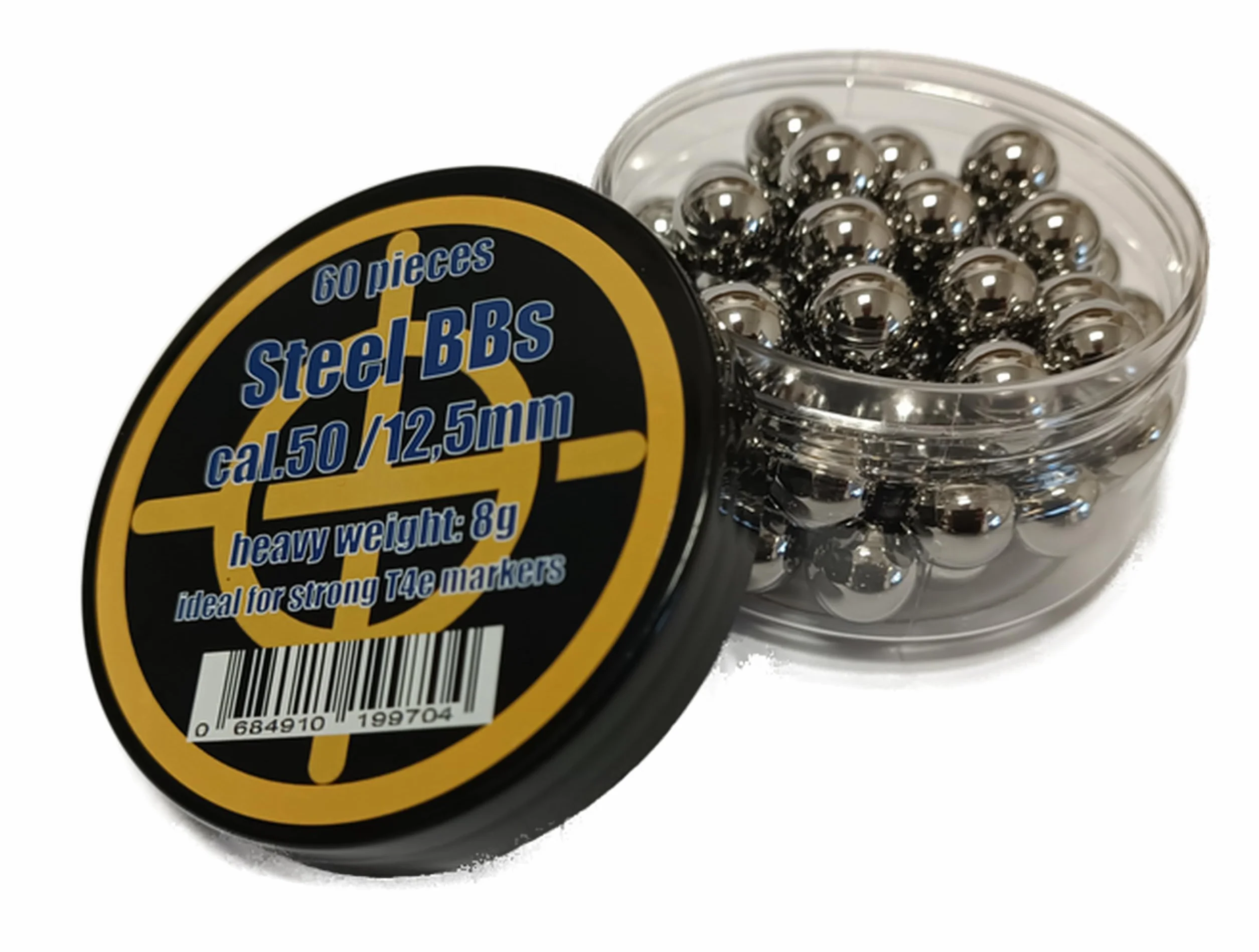 BBS CAL.50 bolas de acero cromado 12,5 mm para HDR50 HDP50 marcadores T4e Cal. 50