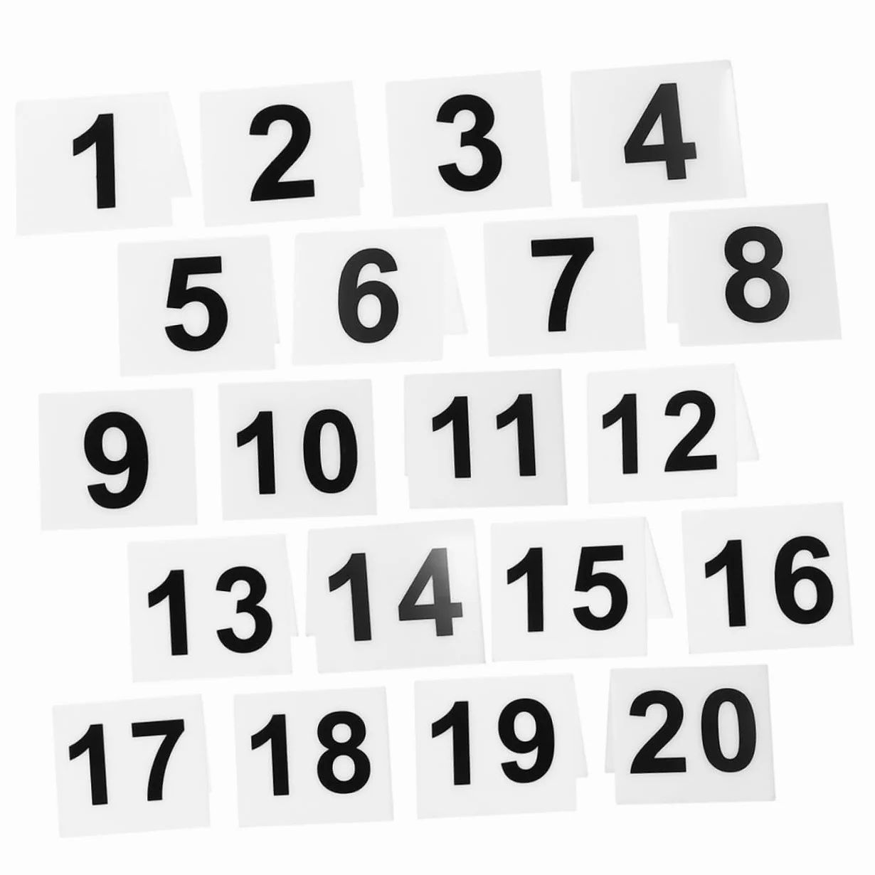PartyKindom 80piezas Matrícula de Doble Cara de Acrílico para Números de Mesa Marcador de Evidencia Reutilizable Letrero Numerado para Restaurantes Bodas Fiestas y Escenarios de Detective
