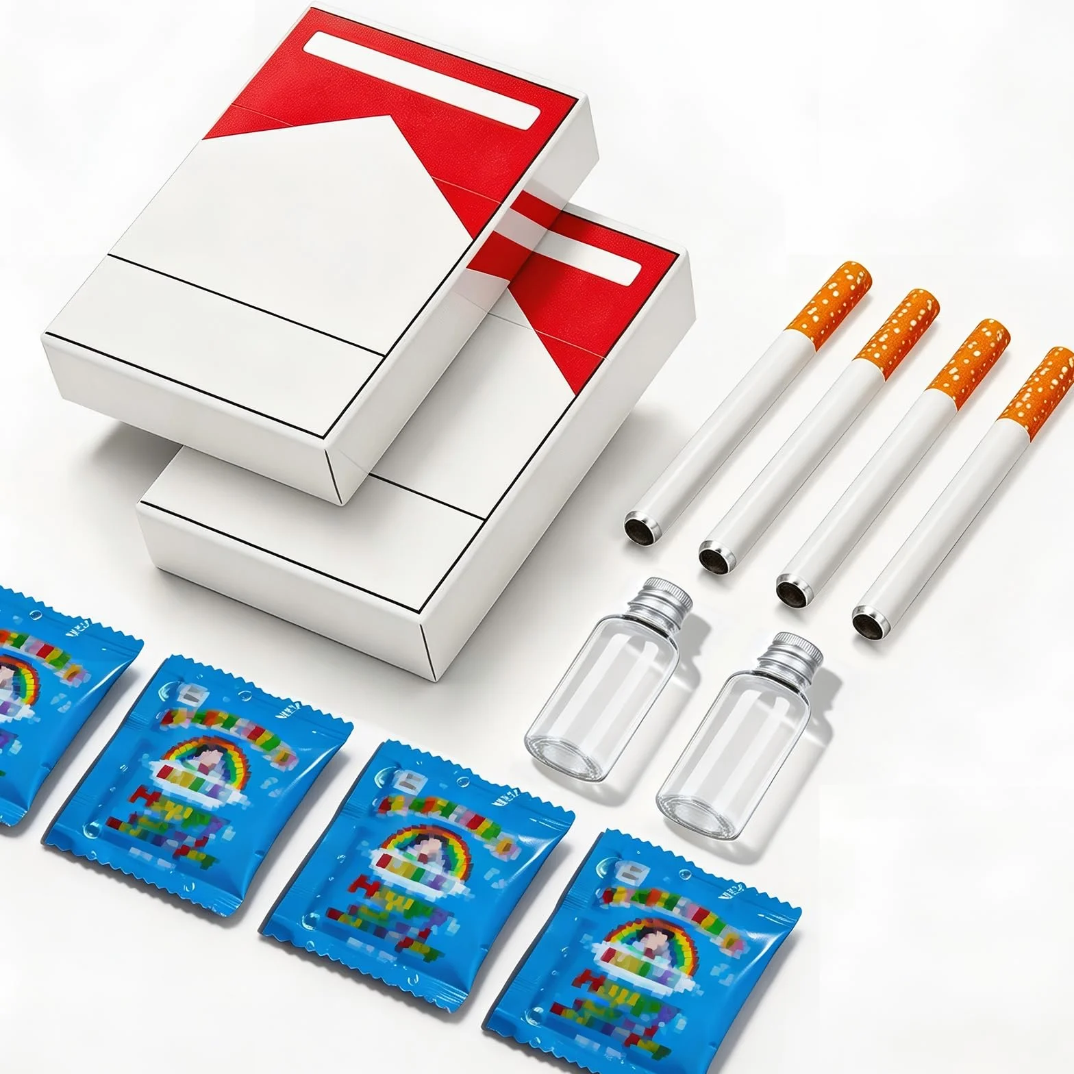 Juguete de Burbujas Tipo Cigarrillo: Mini soplador de Burbujas, Cigarrillo de Burbujas con Tubo soplador. Produce Burbujas con Efecto Similar al Humo. Regalo Original y Creativo para Adultos