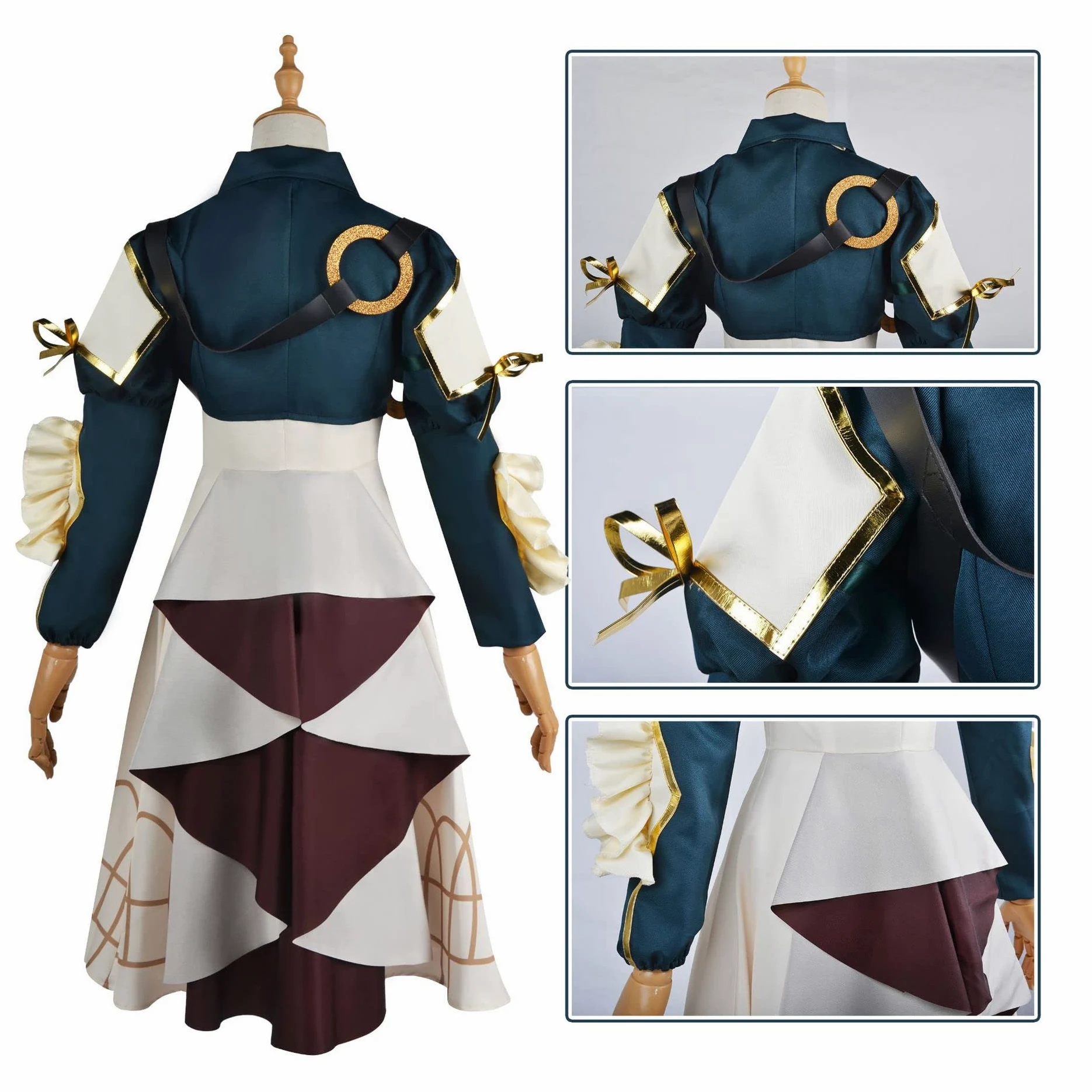 Zhongkaihua Violet Evergarden - Conjunto de uniforme de cosplay para mujer, disfraz de Halloween, disfraz de anime para juegos de rol, XS-XXXL