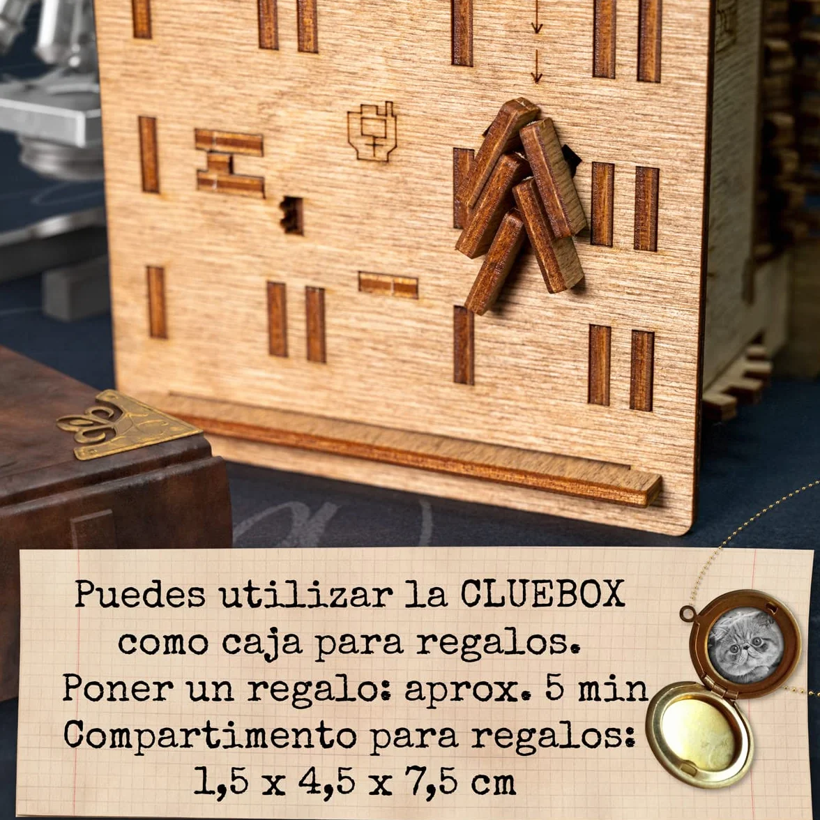 iDventure Cluebox - El Gato de Schrödinger - Enigma 3D de Madera con Mecanismos Secretos – Un Desafío Intrigante para Mentes Curiosas y Amantes de los Rompecabezas, Ideal para Quienes Buscan un Reto