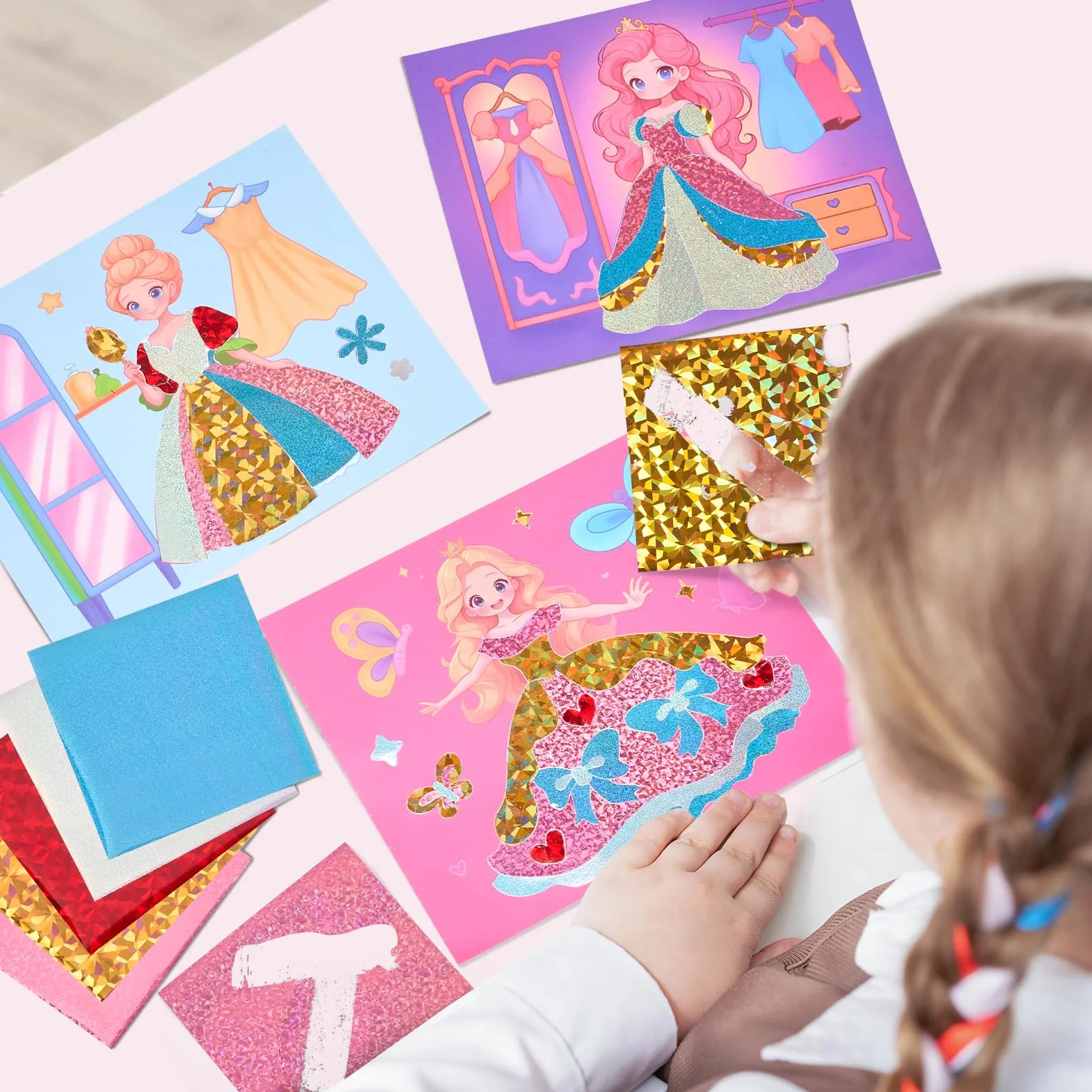 JoyCat Libros para colorear con agua, Actividad de arte y manualidades, Arte sin desorden de Princesa para niños de 4 a 8 años, Kits y suministros creativos, Actividad DIY, Regalos para niñas y niños
