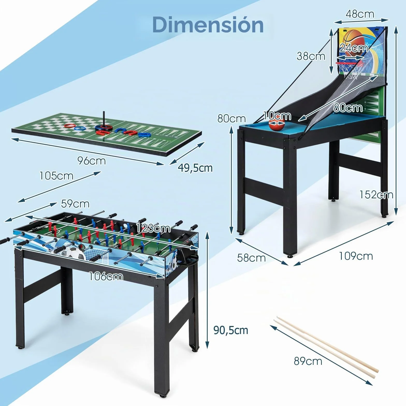 GOPLUS Mesa Multijuegos Convertible 14 en 1 con Futbolín, Mesa Multifuncional con Billar, Air Hockey, Ping Pong, Baloncesto, Shuffleboard, Ajedrez, Juegos Combinada para Fiesta Bar Hogar