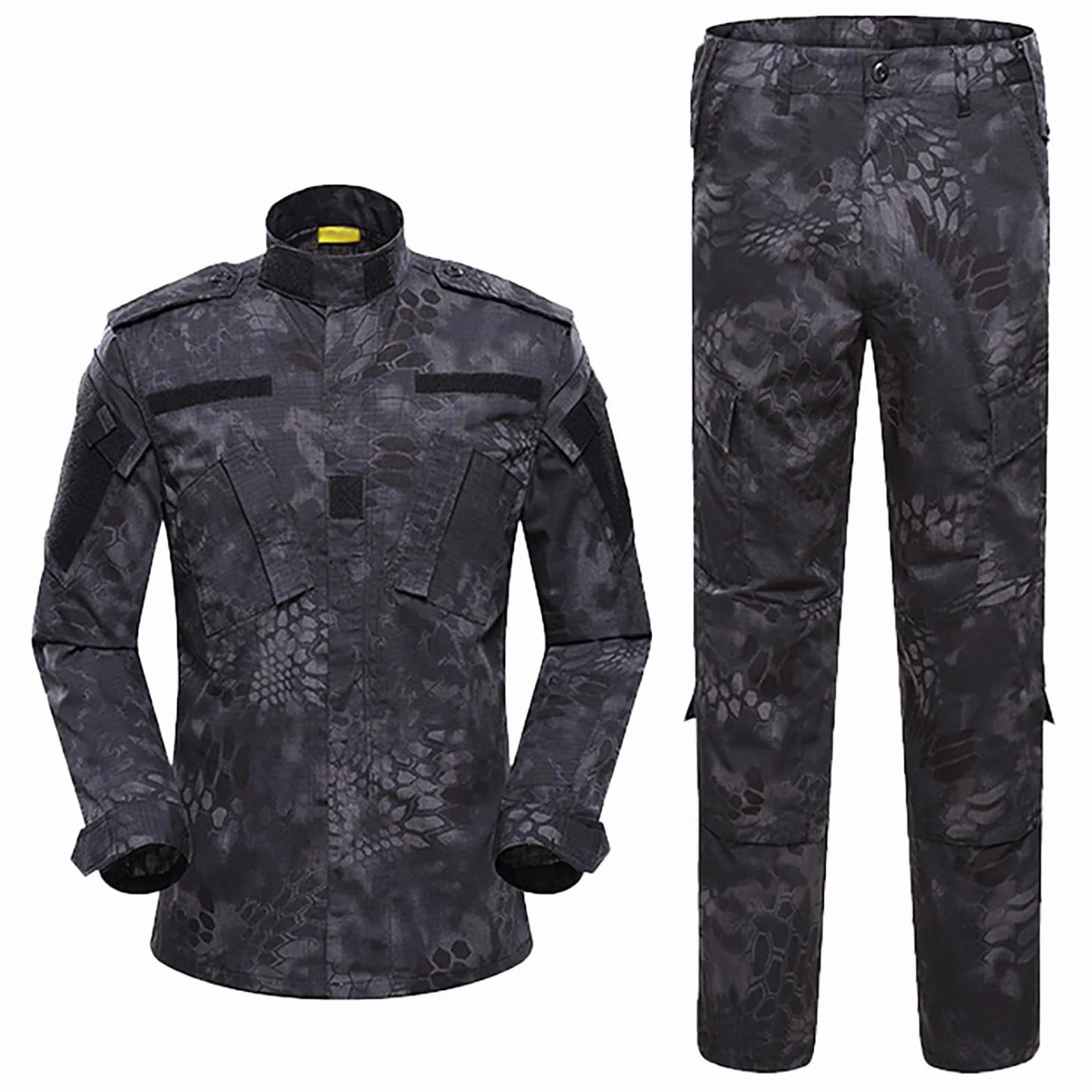 Traje de Camuflaje Militar para Caza Paintball Chaqueta y Pantalones Talla M Negro