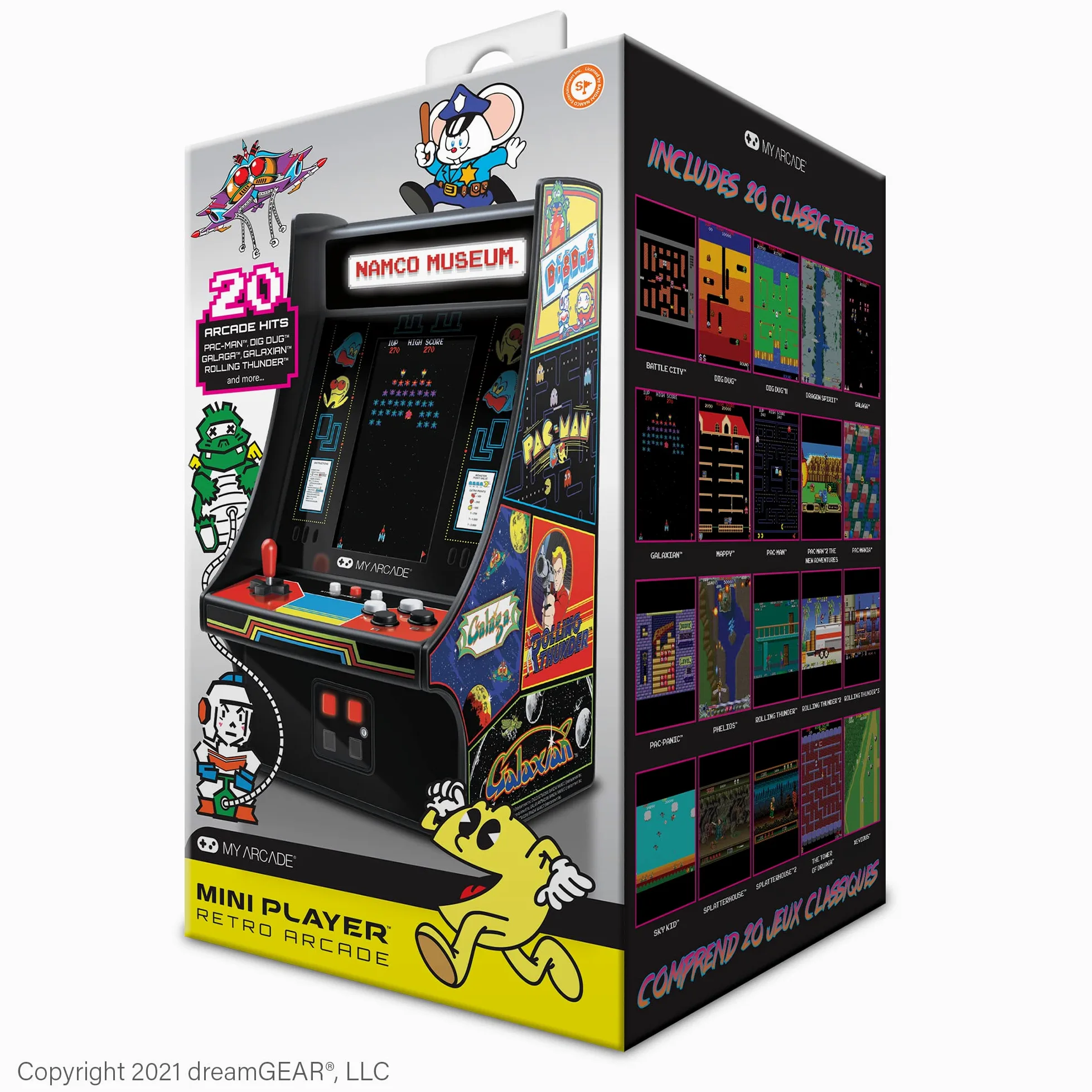 MY ARCADE Mini Jugador Bandai Namco Museum Hits Mini Cabina Retro, 20 Juegos en 1