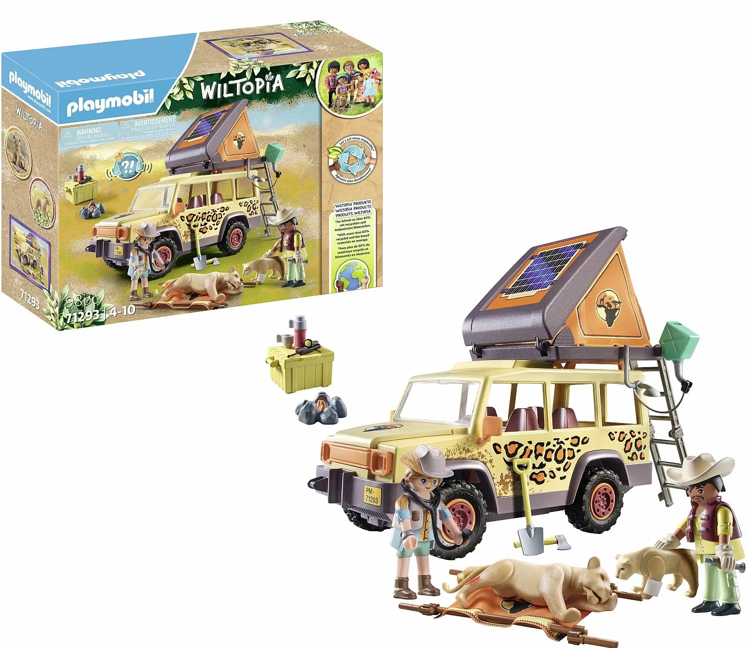 PLAYMOBIL Wiltopia Vehículo Todoterreno con Leones