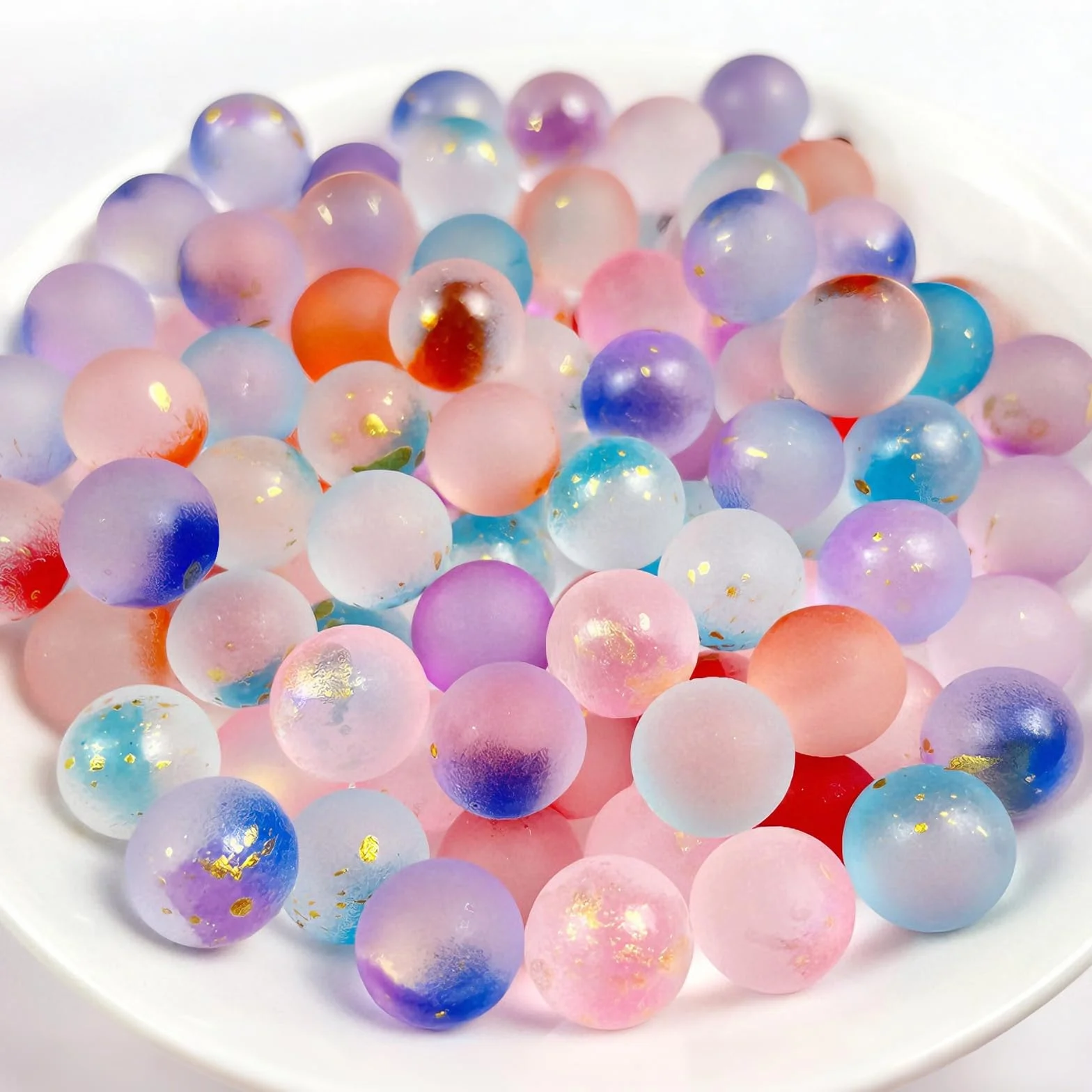200 Piezas Canicas de Cristal Colores, 10 mm Pequeñas Canicas para Niños, Transparentes Juego de Bolas de Cristal, para Máquina de Juegos, Decoración de Plantas, 10 Colores