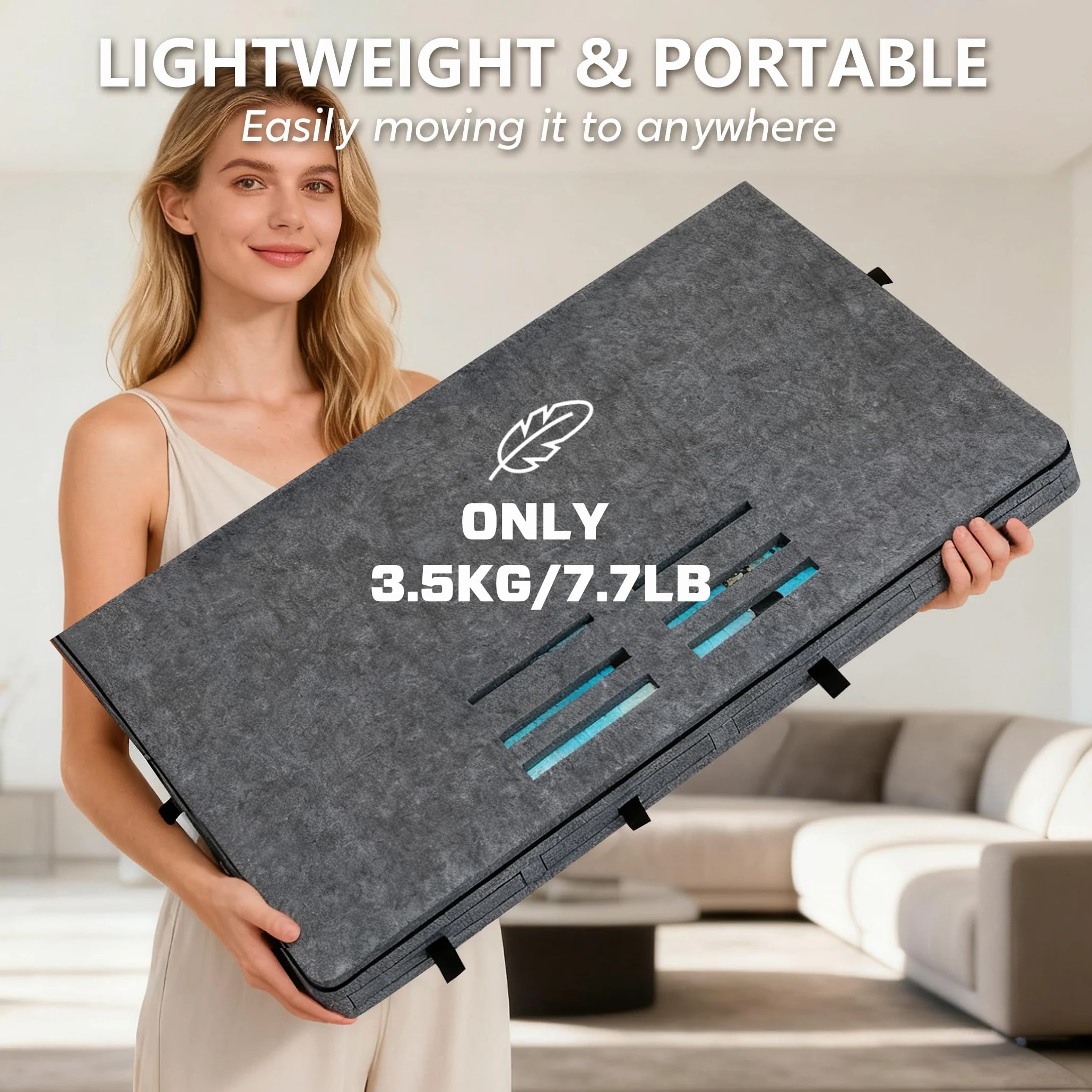 Becko US Tablero de rompecabezas inclinable con soporte y cubierta 2 en 1, estuche de almacenamiento de fieltro ligero con 8 cajones para adultos y niños, mesa de rompecabezas portátil para juegos de