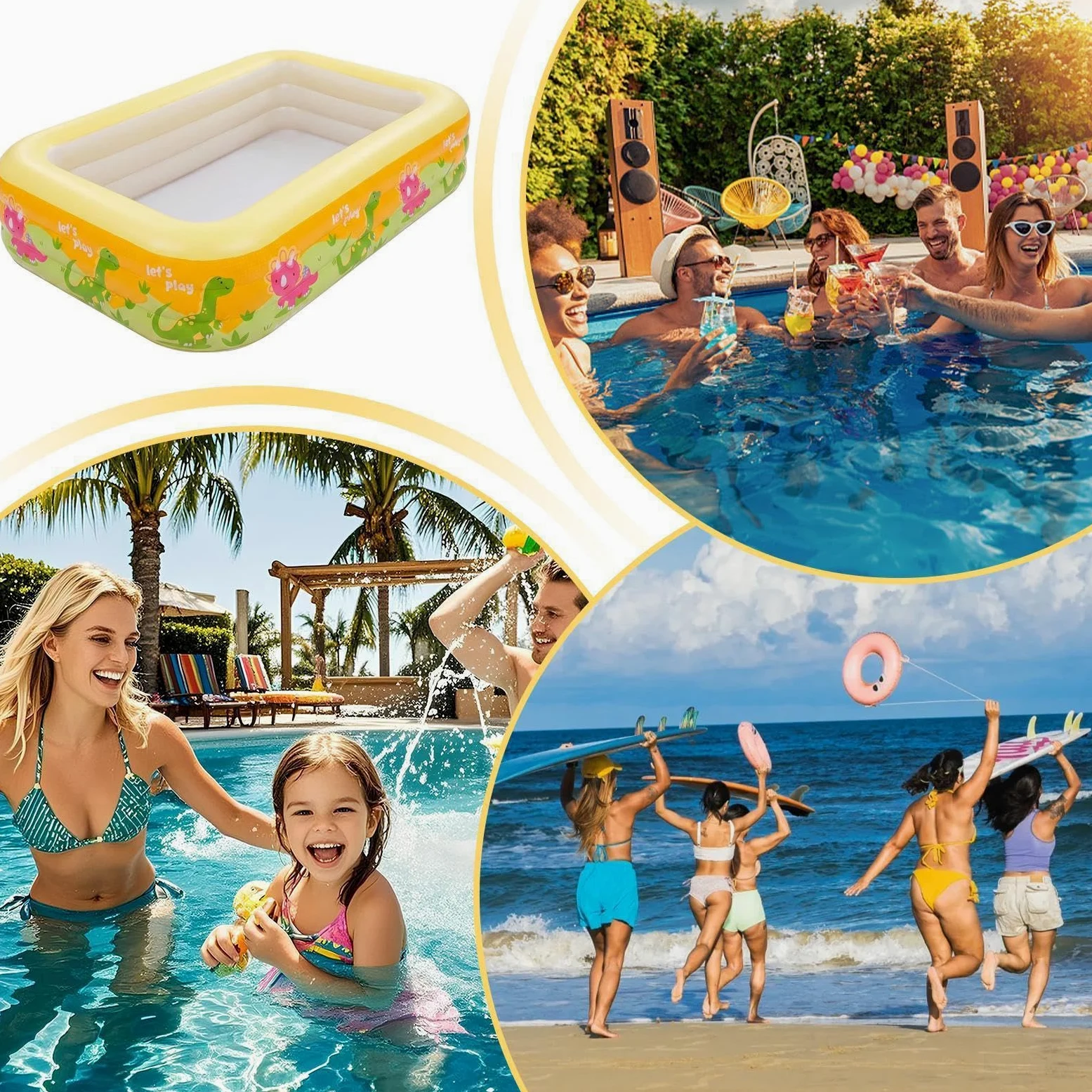 Piscinas Inflables para Adultos Bañera Portátil Antideslizante para Juegos | Piscina Infantil Hinchable Para Adultos Niños Niñas Hogar Jardín Verano Playa Exterior Interior