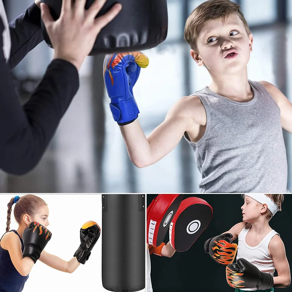 Guantes de Boxeo para Niños PU Entrenamiento 3-12 Años