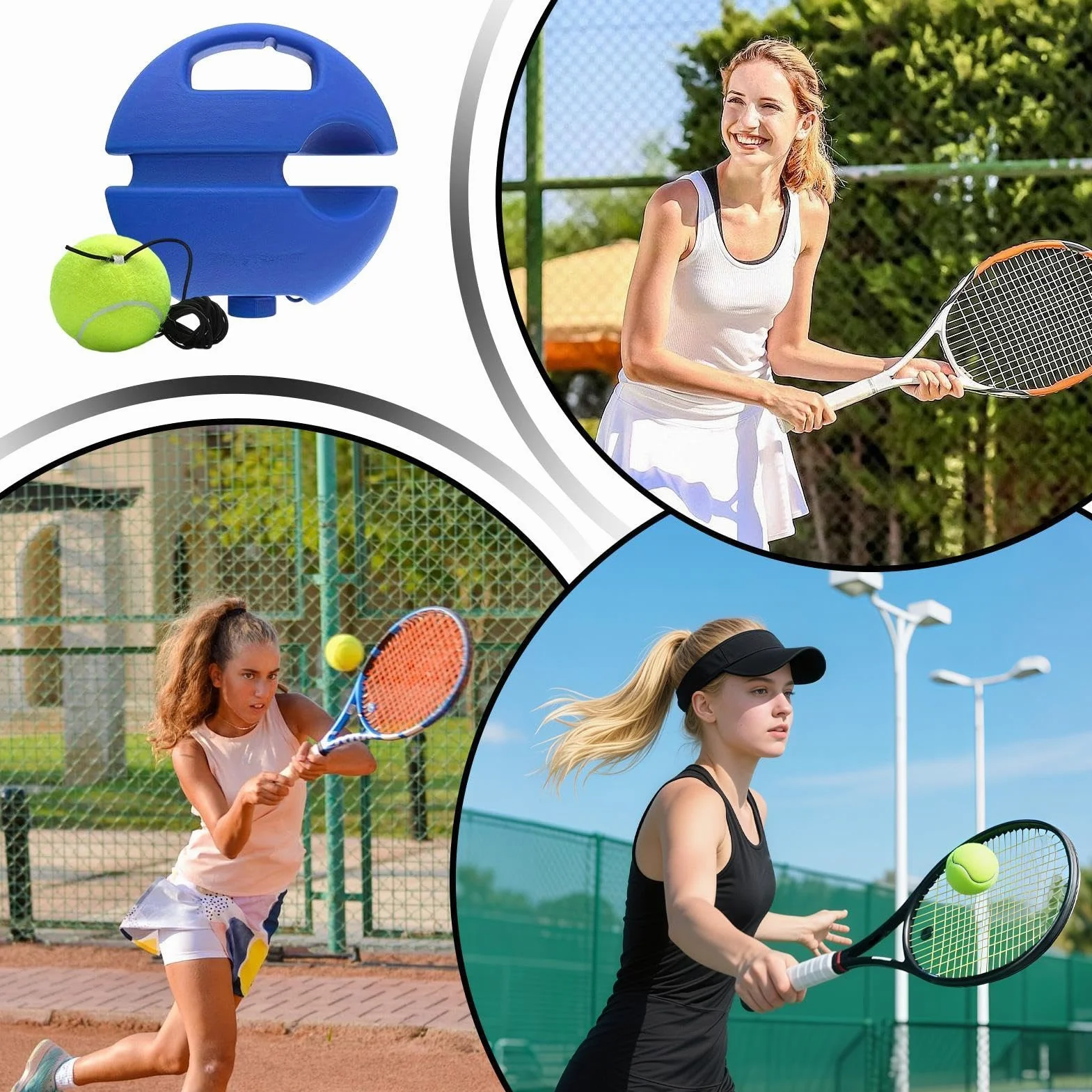 Entrenamiento de Tenis con Pelota Rebotadora - Dispositivo de Rebote para Entrenamiento Individual, Herramienta de Iniciación para Principiantes