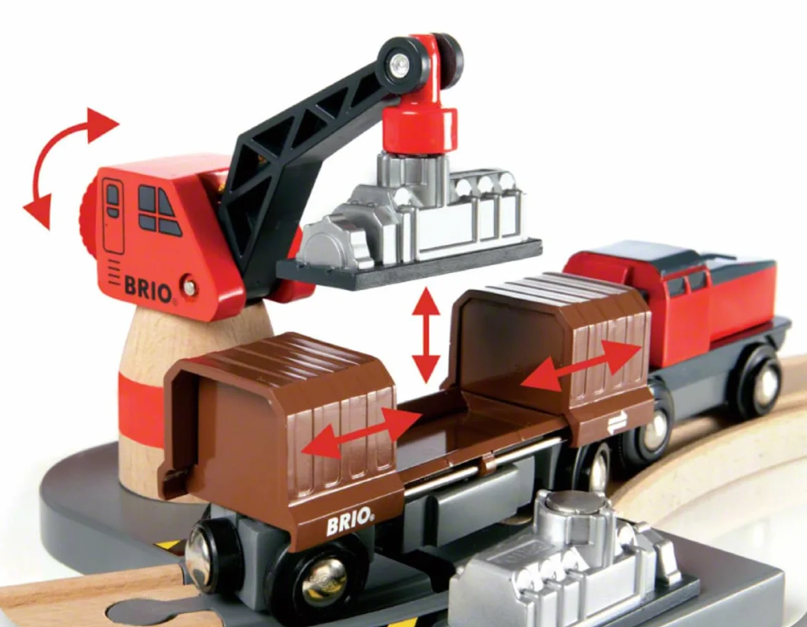 BRIO - Set Servicio Ferroviario Portuario, Ferrocarriles, Set de Construcción de Madera, Tren Juguete, Juguetes Niños 3 Años o más, Juegos Educativos 3 Años