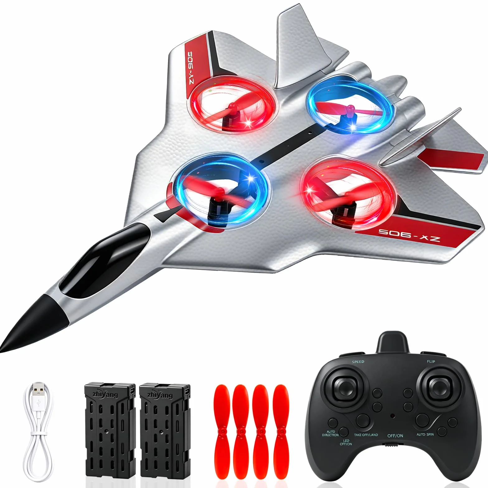 Ulikey Avión Teledirigido, 2.4 GHz Avión de Control Remoto, Aviones de Radiocontrol Niño, Recargabilidad Modelo de Aviones Control Remoto, Aviónes RC Juguete con Luz LED para Principiantes Niños