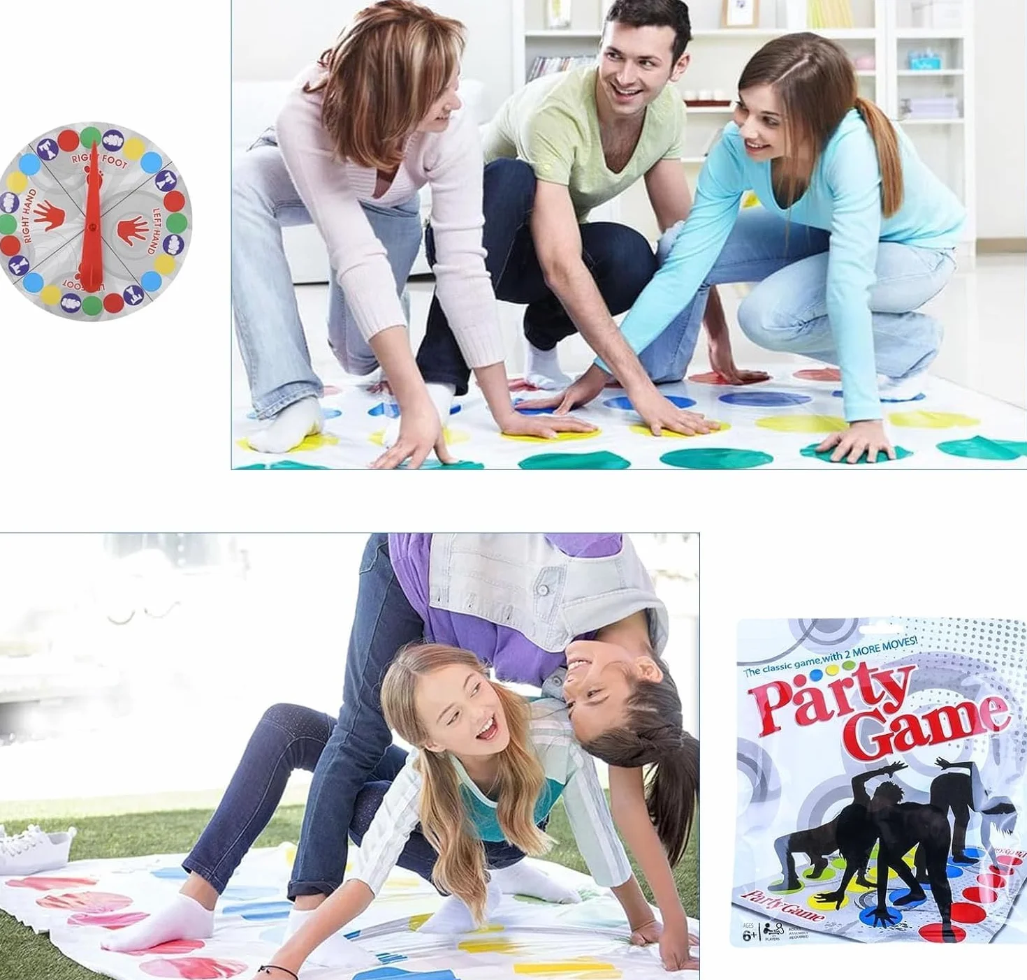 Twister también Conocido como Twisty de Movimiento Interactivo con Alfombra es un de Piso y de Habilidad en Equipo Ideal para Toda la Familia Fiestas de cumpleaños y reuniones