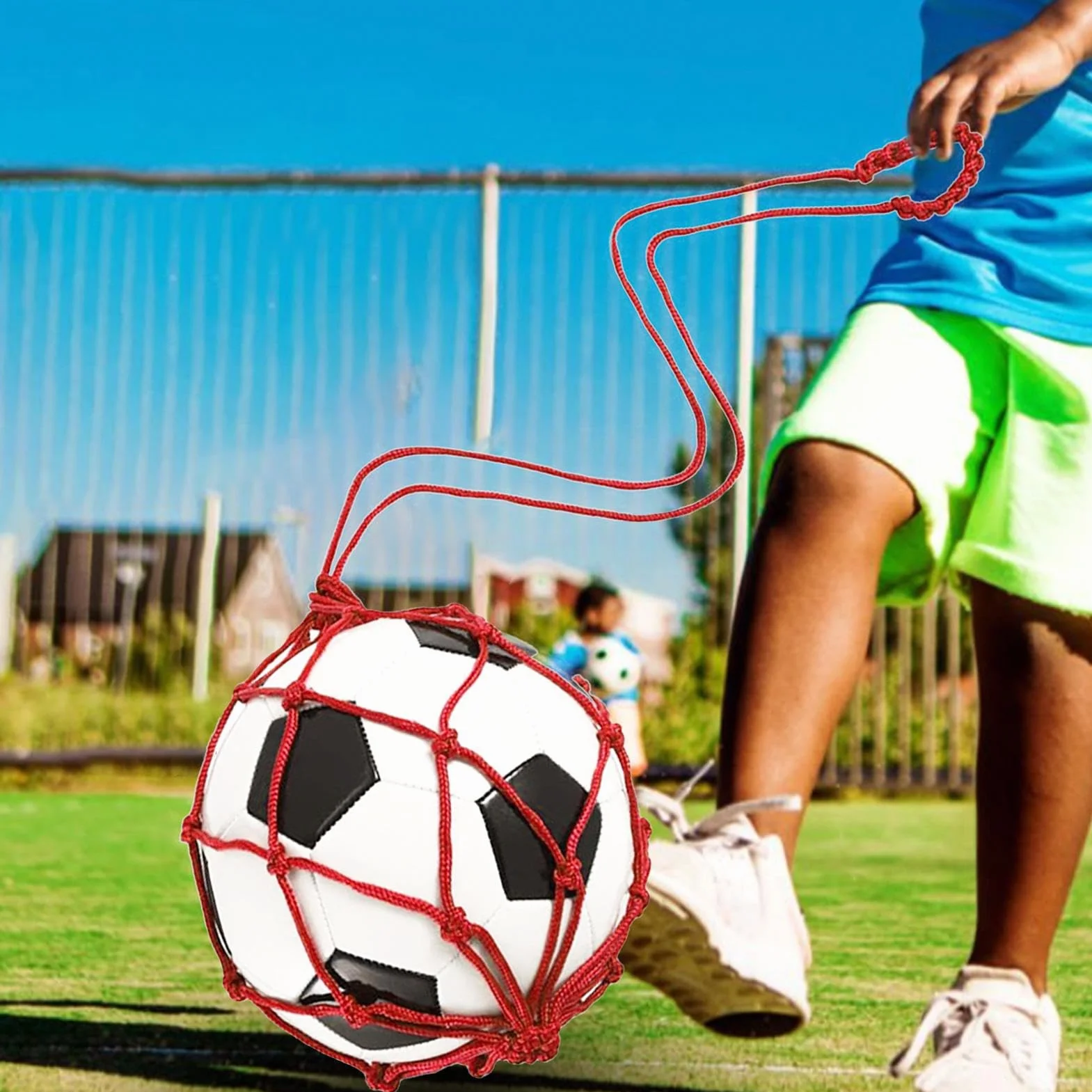 Malla para balones de fútbol con cordón, almacenamiento de voleibol, portador de una sola pelota