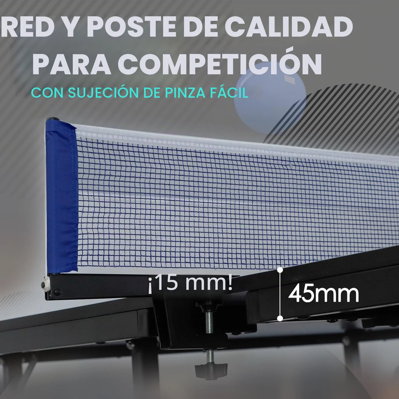 ZERRO Mesa de Ping Pong Plegable 274x152,5x76 cm MDF 15 mm Tamaño Estándar Internacional con Red