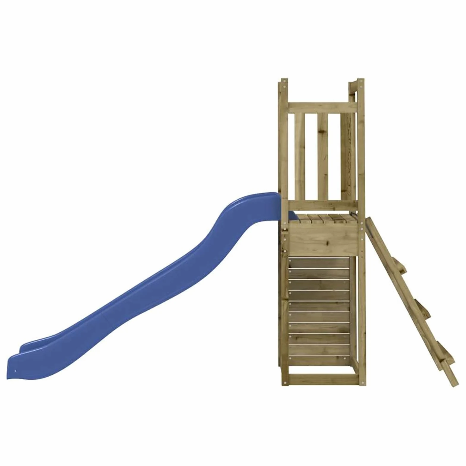 Gecheer Parque Infantil de Exterior con Tobogán, Torre de Escalada para niños al Aire Libre, Escalera y Accesorios de Juego para el jardín Madera Maciza Pino impregnada 9#