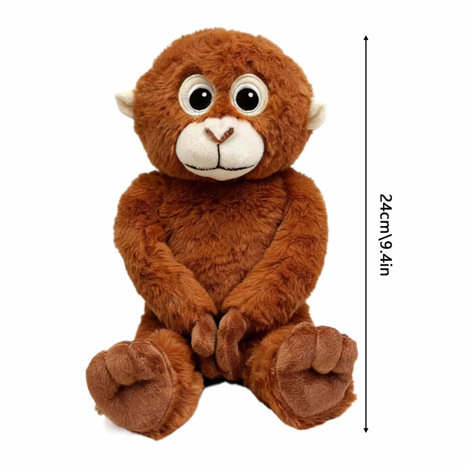 Genérico Mono De Peluche - Diseño Realista con Manos Largas, Muñeco De Peluche De 36cm, 110g De Peso + Marco De 14.2 Pulgadas, Fibra Sintética Suave Premium - para Salones & Día del Niño