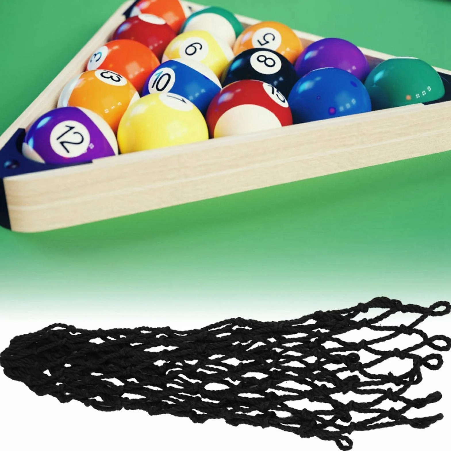 Billar Mesh Bag Snooker Table Net Replacement 6-Pack Black