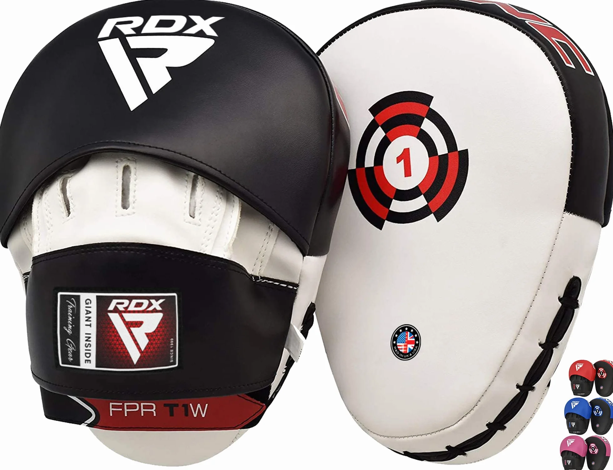 RDX Maya Hide Cuero Curvadas Boxing Pads Gancho Jab Patada Almohadilla Kick Boxing Sparring