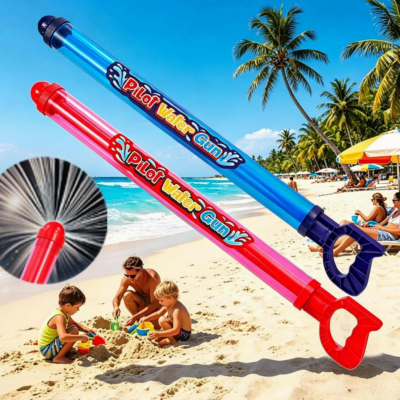 Rociador De Agua Infantil Juego De 2 Piezas De 360 Grados Interactivo para | Pistola De Agua De Verano Infantil Para Niños Y Niñas Al Aire Libre Jardín Playa Y