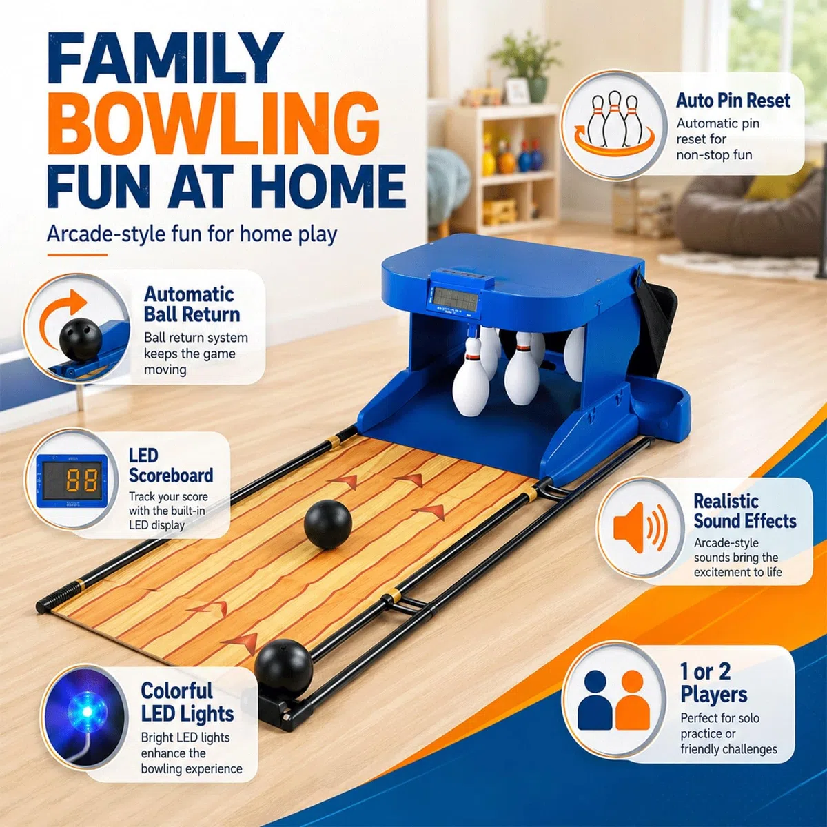 Juego de Bolos portátil for el hogar, Juego de Bolos Interior