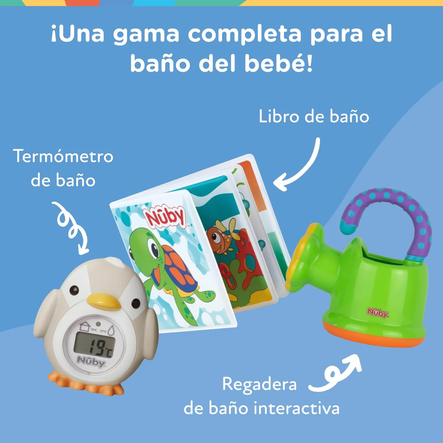 Nuby Pulpo Flotante Juguete de Baño Bebe con Anillos 18+ Meses Violeta