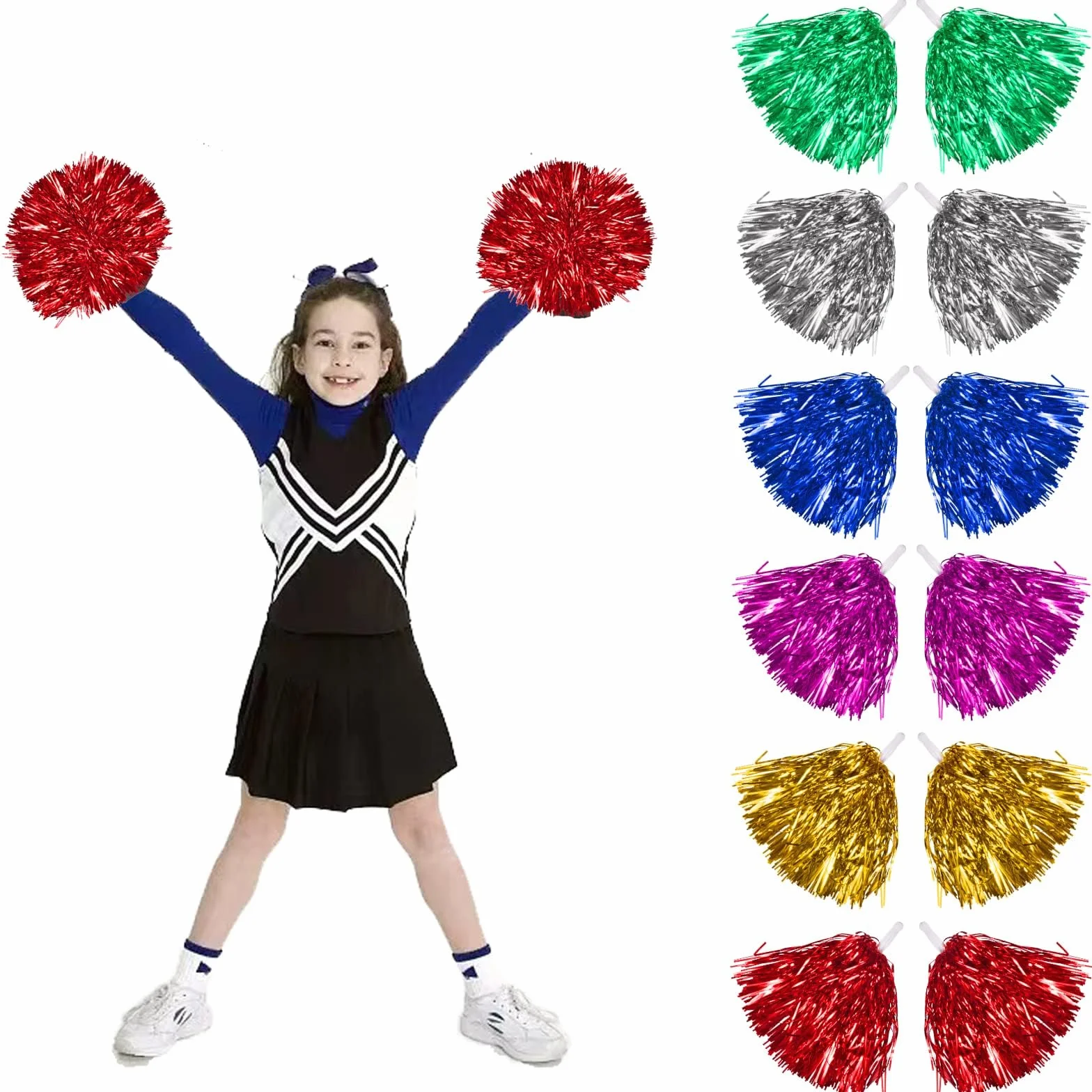 Pompones animadora multicolor para partidos deportivos