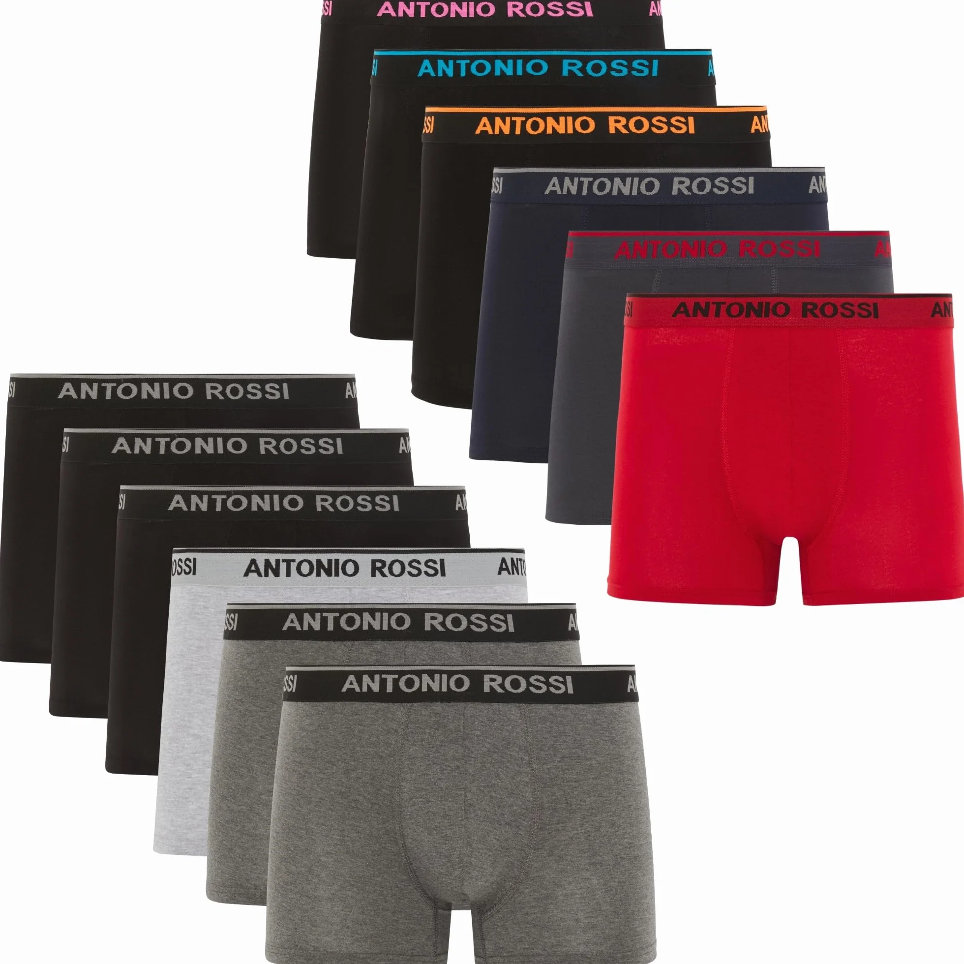 Antonio Rossi Boxers Ajustados para Hombre Paquete de 12 - Calzoncillos Tipo bóxer con Cintura elástica
