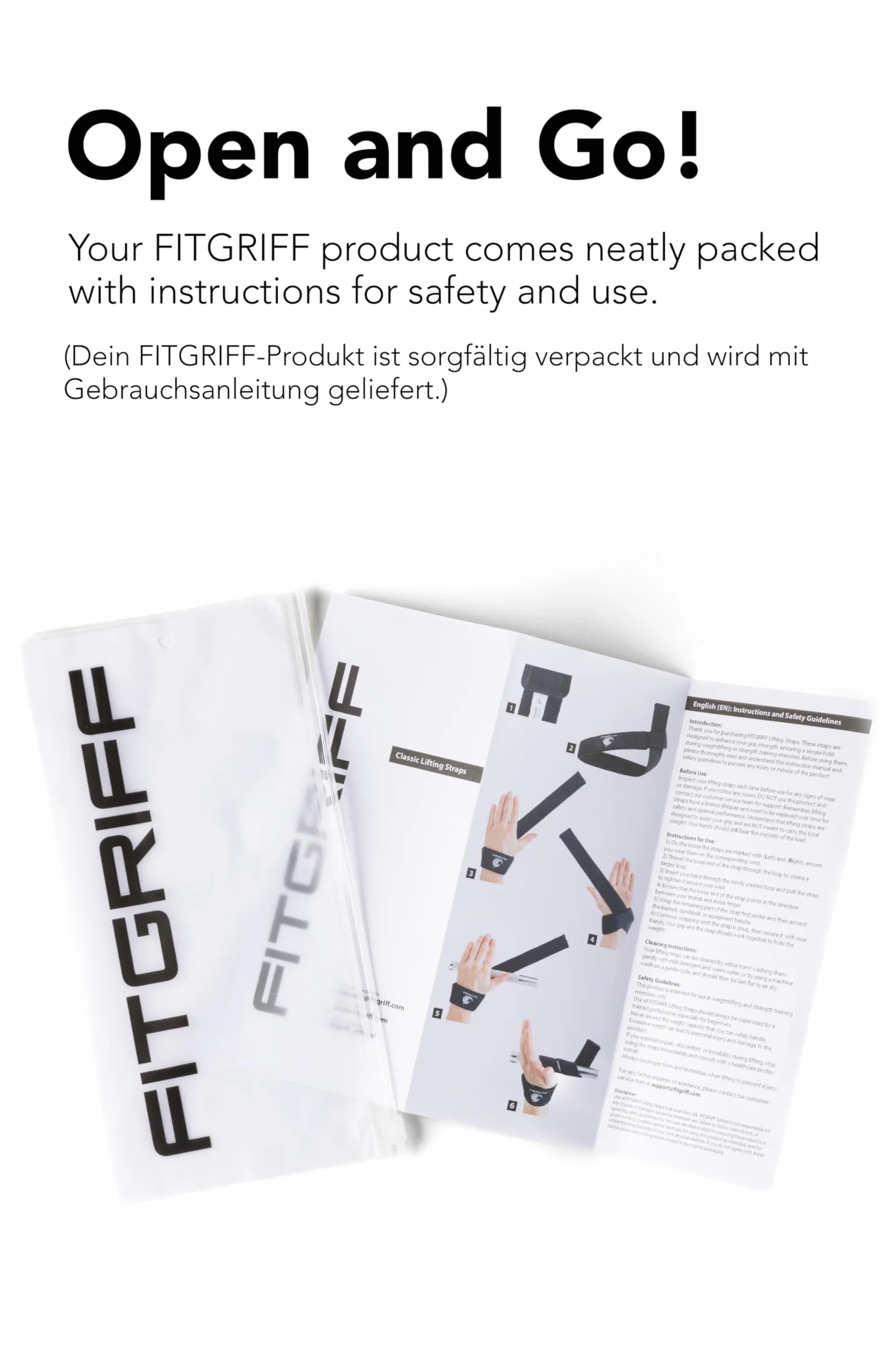 Fitgriff® Straps Gym Correas Levantamiento de Pesas para Lifting Accesorios Fitness