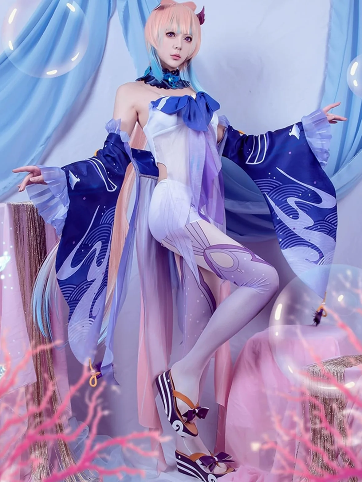 OSIAS Genshin Impact Traje de Cosplay de Sangonomiya Kokomi Disfraz Sangonomiya Kokomi (S)